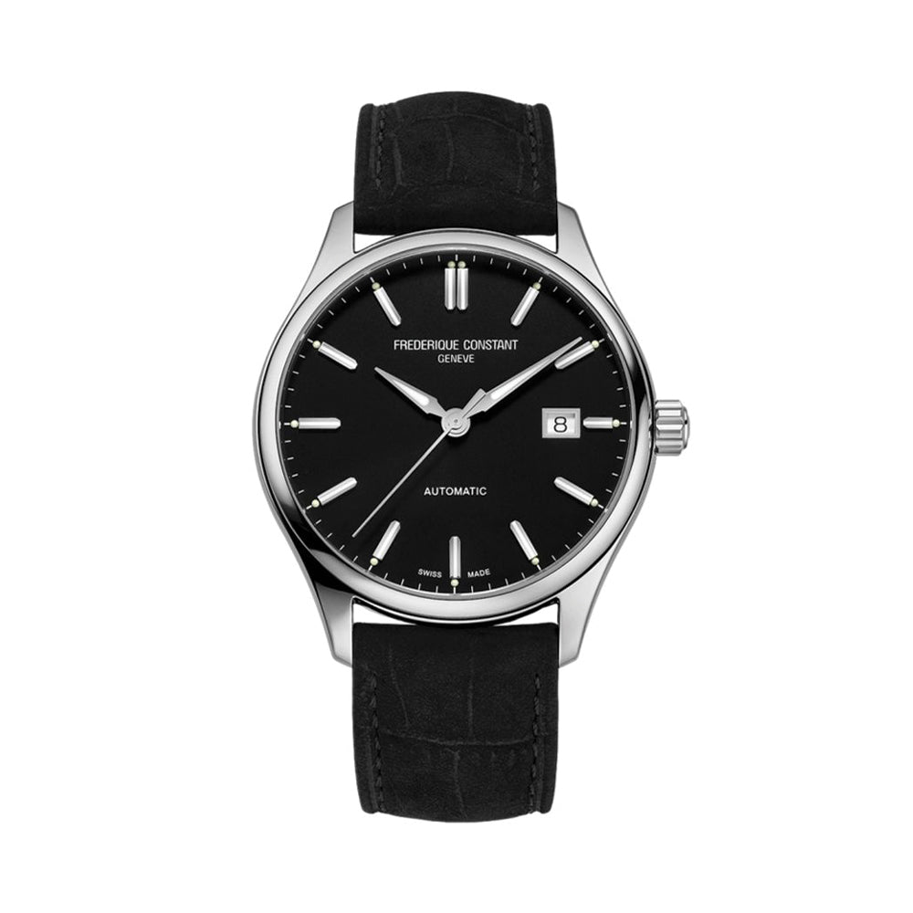 Classic Automatic 40mm Men's Watch with Black Dial & Genuine Leather Strap - Perfect for Business, Casual & Formal Occasions