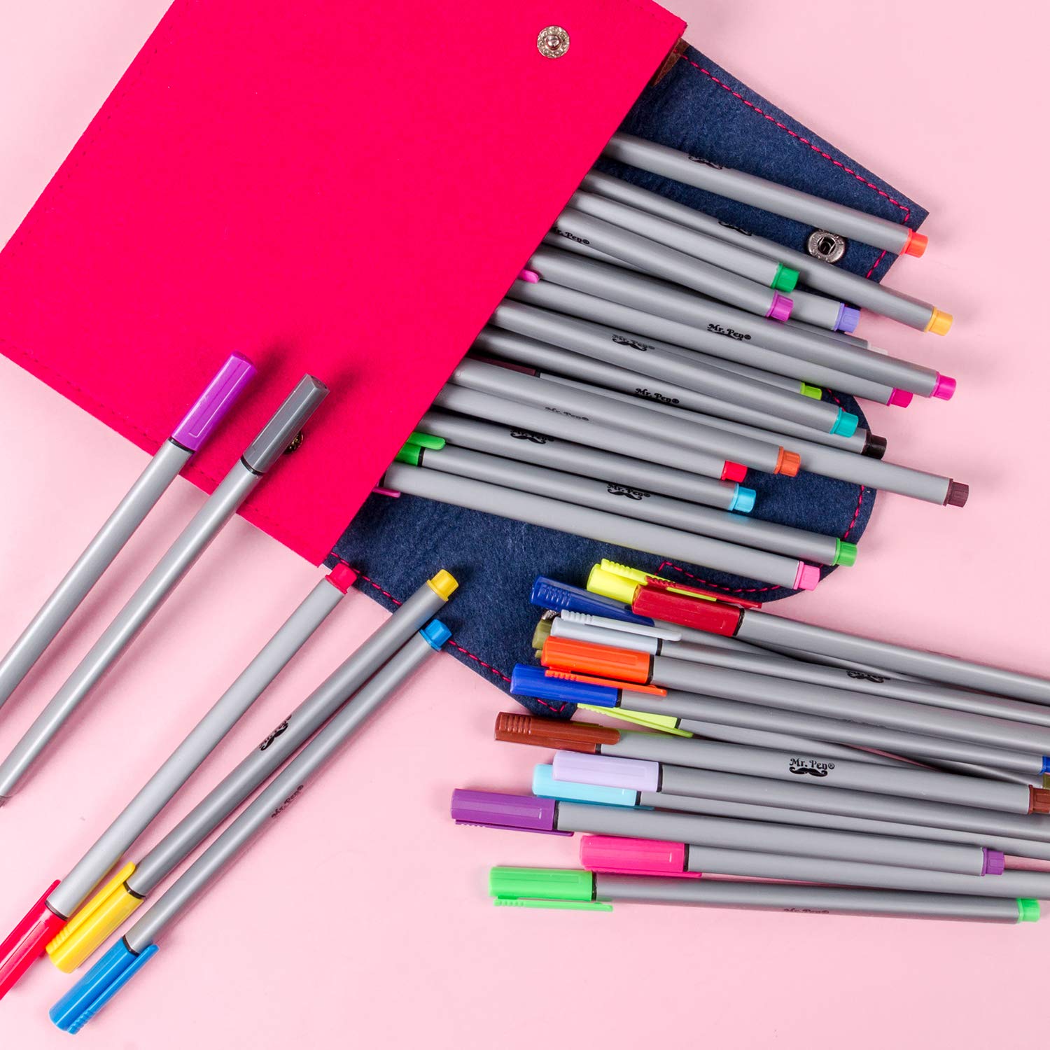 Mr. Pen 36-Pack 0.4mm Fineliner Pens - Fine Point Colored Markers for Journaling, Bible Study & Art