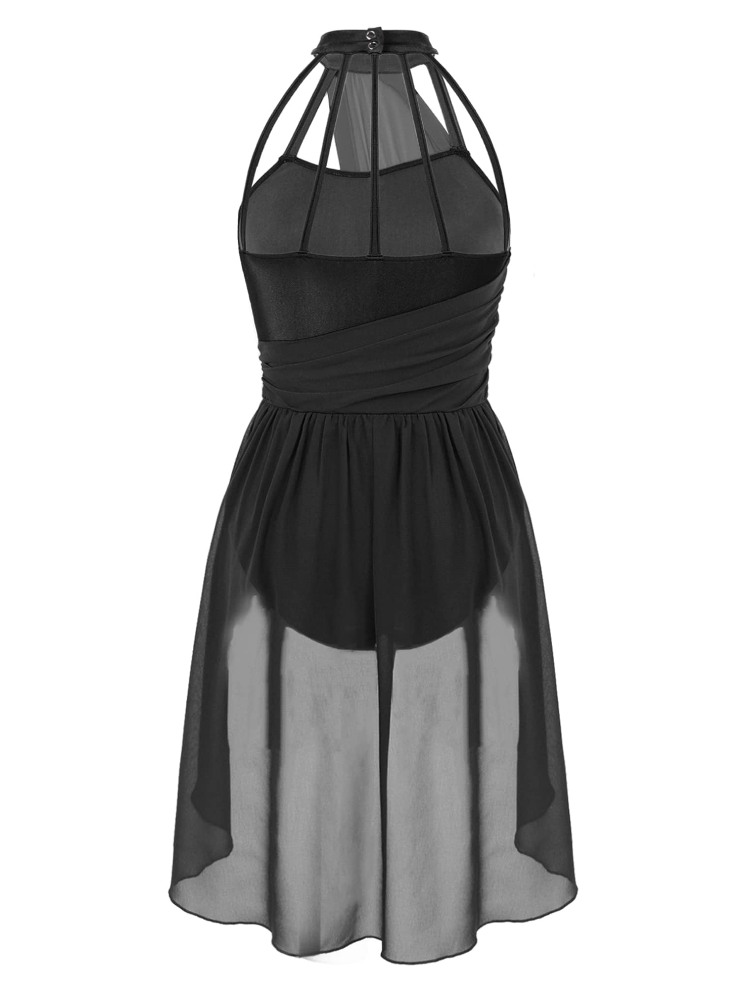 FEESHOW Women's Lyrical Ballet Dance Dress - Halter Neck Leotard for Contemporary & Modern Dance Performance - Perfect for Recitals, Competitions & Dance Classes