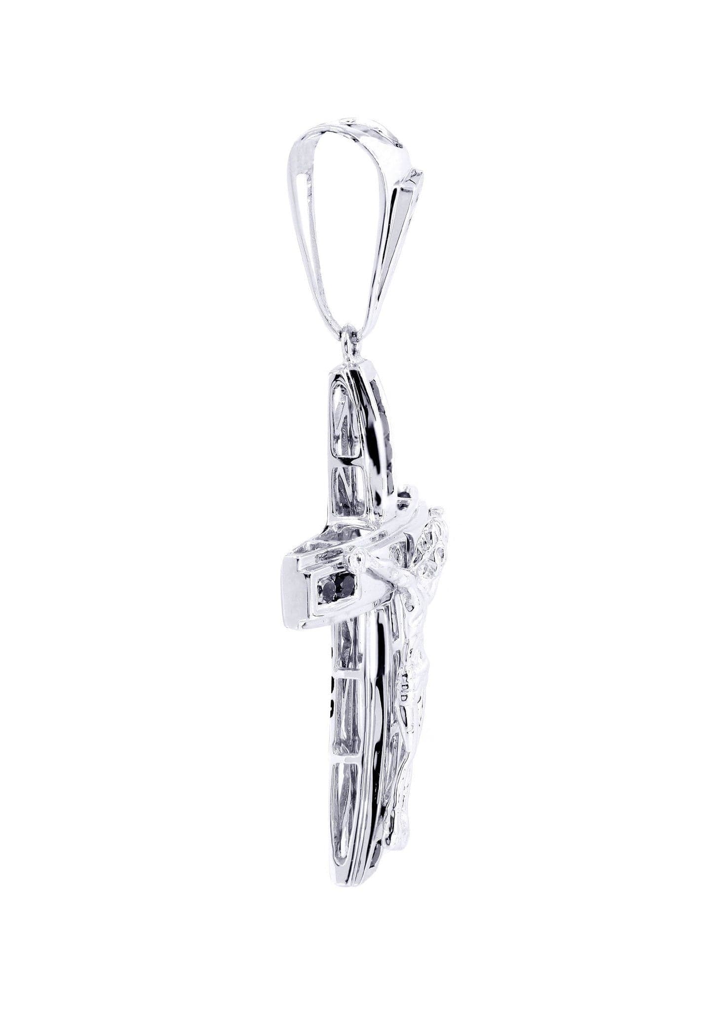 0.33 Carat Diamond Cross Pendant Necklace - 4.28 Grams | 14K White Gold Religious Jewelry for Women | Perfect for Baptism, First Communion & Everyday Wear