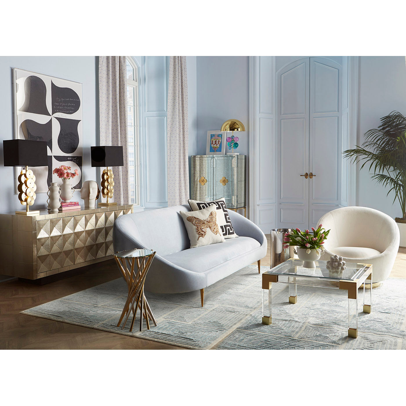 Modern Electrum Accent Table - Stylish Side Table for Living Room, Bedroom & Office - Perfect for Home Decor, Coffee Table Alternative & Small Space Furniture