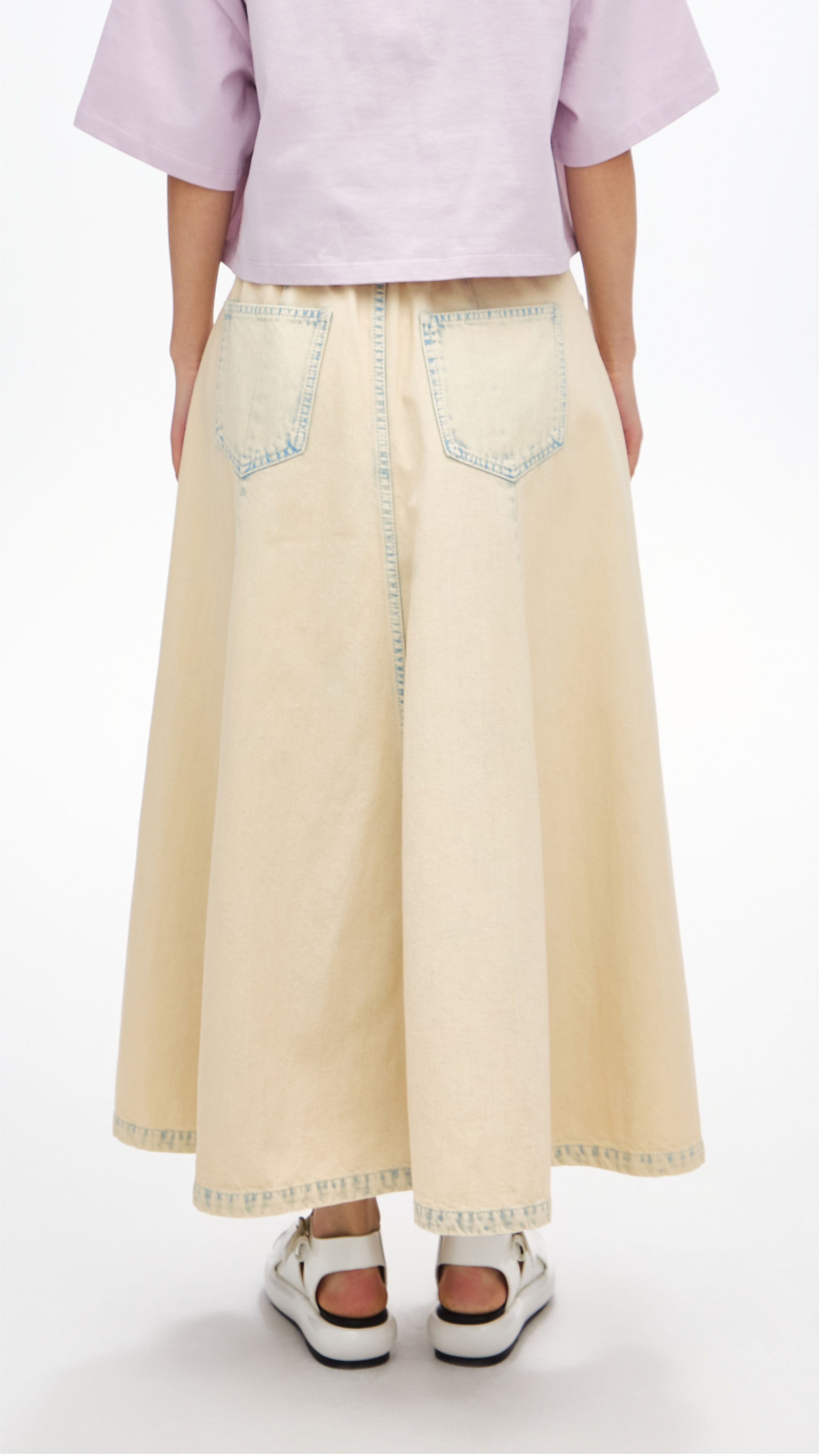 Vintage Bleach Washed Denim Skirt for Women - High Waisted Distressed Denim Mini Skirt - Perfect for Casual Outfits, Streetwear & Summer Fashion