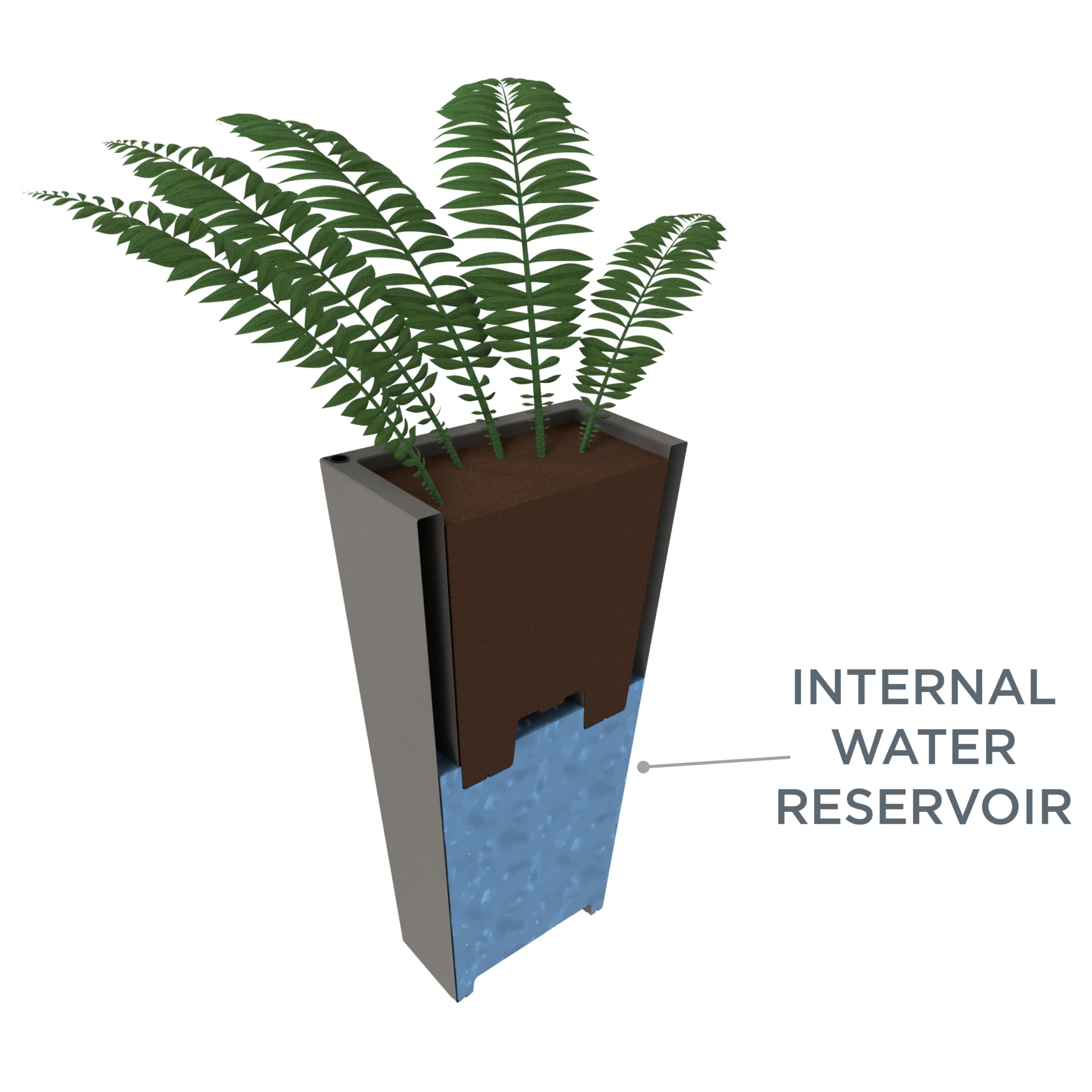 Step2 Tremont Tall Square Tapered Planter - Large Outdoor Planters for Gardening, Flowers & Patio Decor - Durable Plastic with Efficient Drainage (Onyx Black, 1-Pack) - Perfect for Porch, Deck or Backyard Landscaping