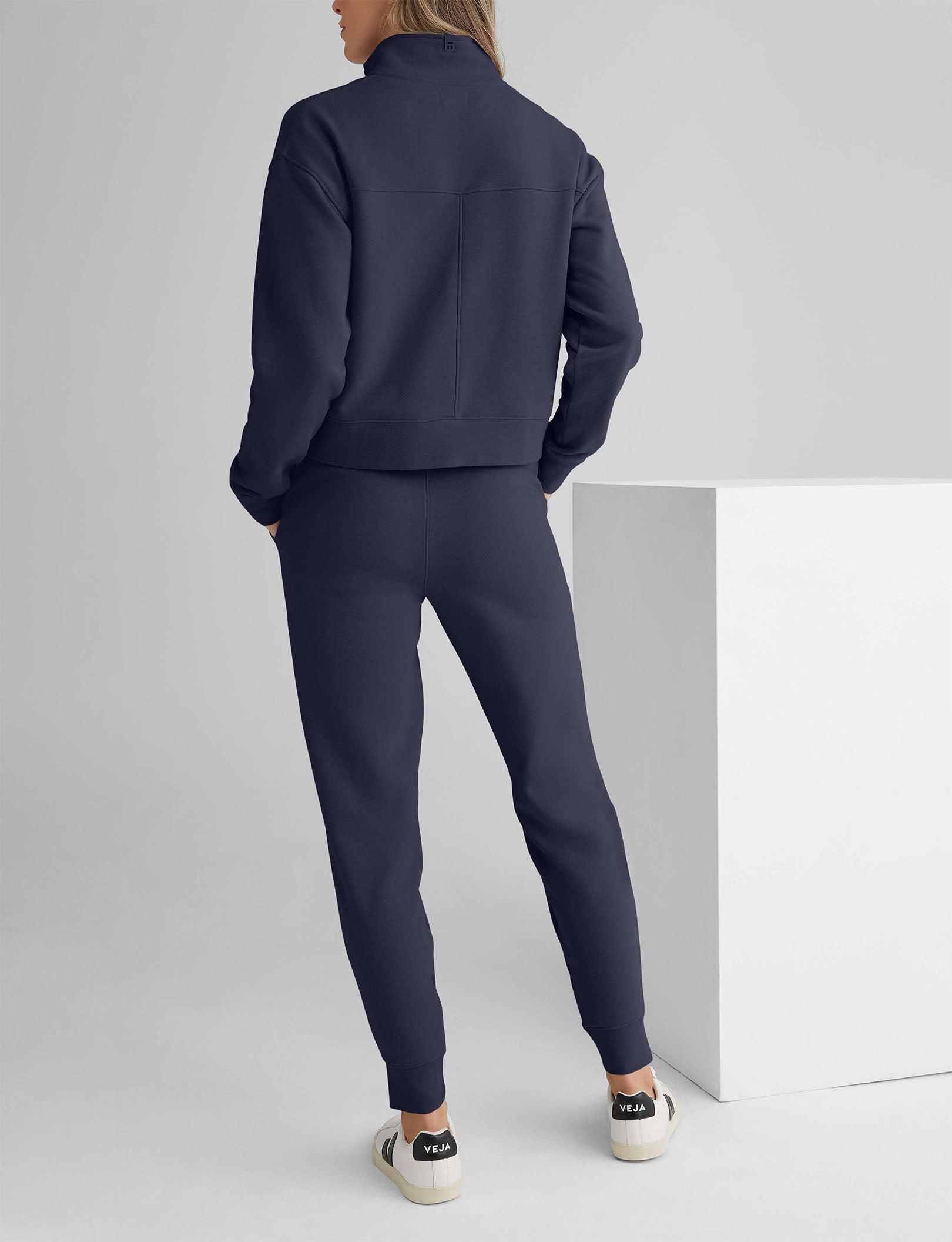 Women's French Terry Half Zip Hoodie & Jogger Pants Set - Soft Lounge Wear for Home, Gym, and Casual Outings