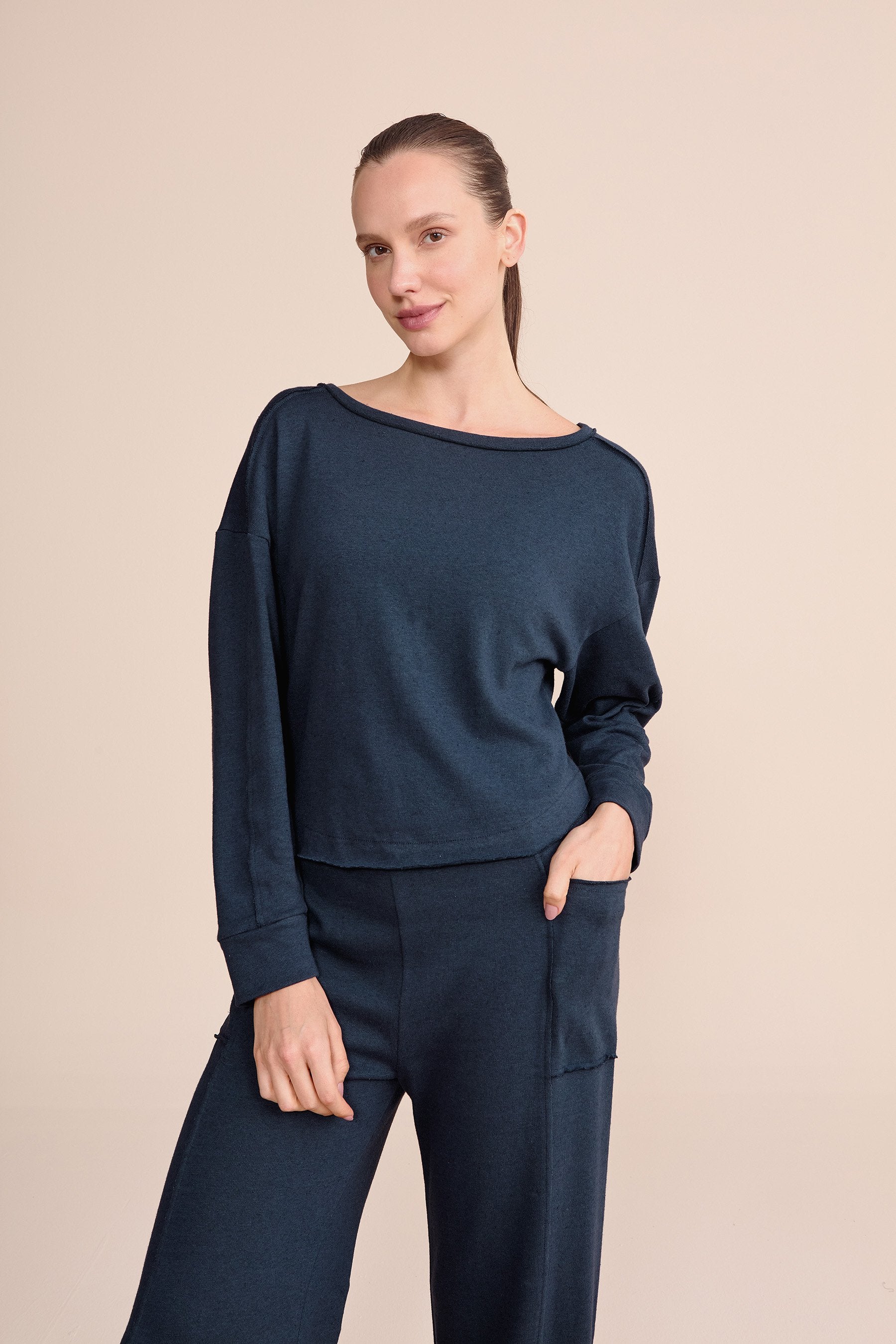 Cozy Slow Sweatshirt & Tank Top Set for Women - Casual Loungewear for Relaxing at Home, Yoga, or Running Errands