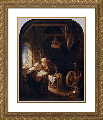 Gold Ornate Wood Frame with Double Matting