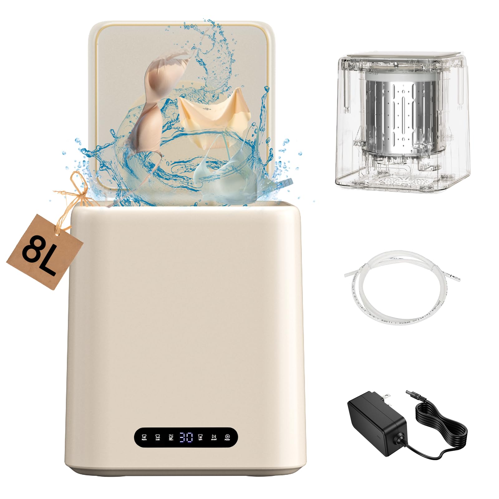 Mini Fully Automatic Washing Machine for Delicates - Compact & Efficient Laundry Solution for Bras, Underwear, Socks - Perfect for Apartments, Dorms, RV Travel & Small Spaces