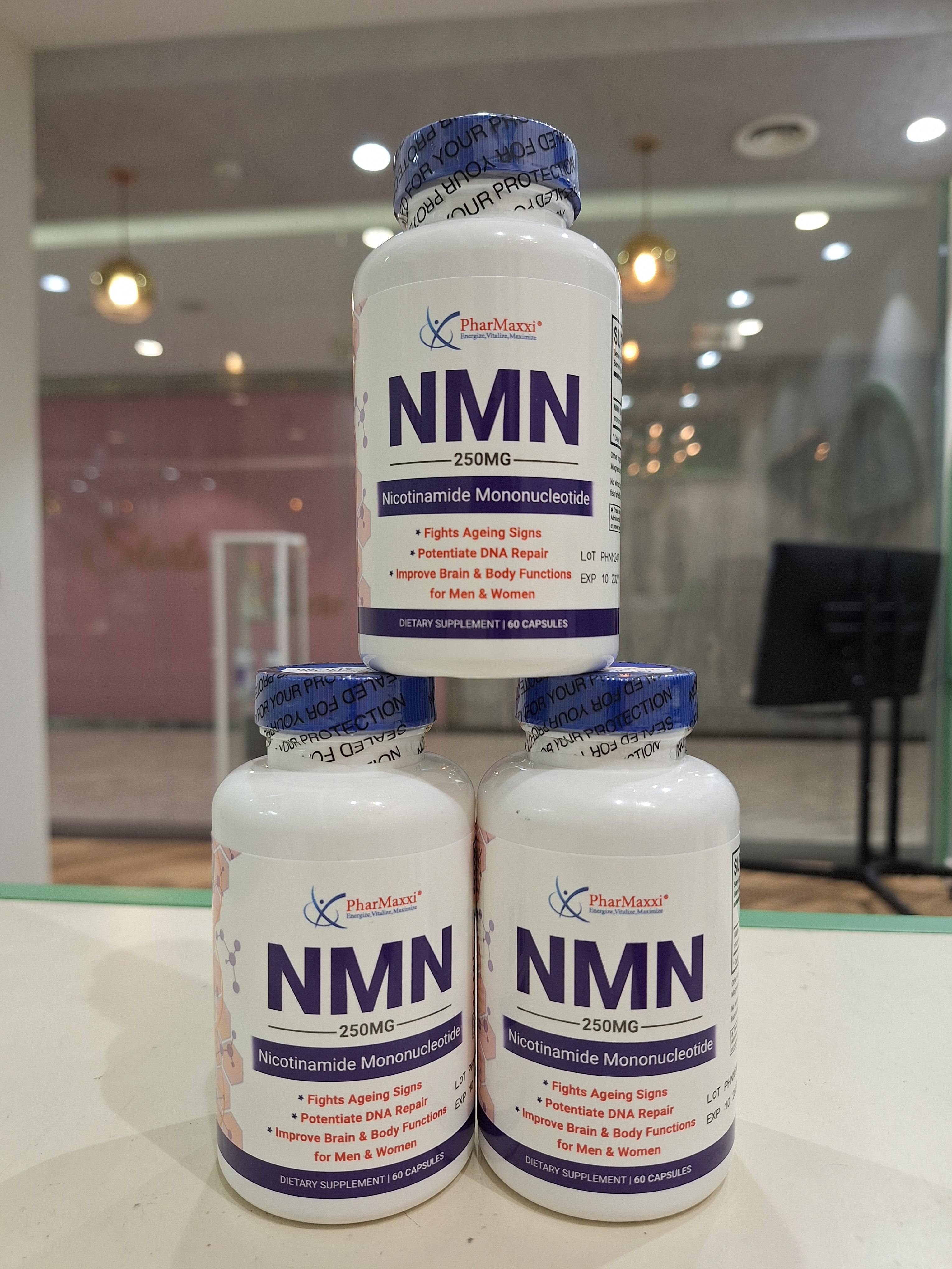 Pharmaxxi NMN 250mg Anti-Aging Supplement Capsules - 60 Count | NAD+ Booster for Cellular Energy & Longevity | Supports Brain Health & Youthful Vitality | Perfect for Daily Wellness Routine & Healthy Aging