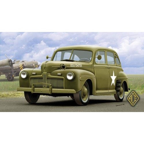 1/72 Scale US Army Ford Model 1942 Staff Car - Ace Models 72298 Military Vehicle Diecast Model for Collectors & WWII Historical Displays