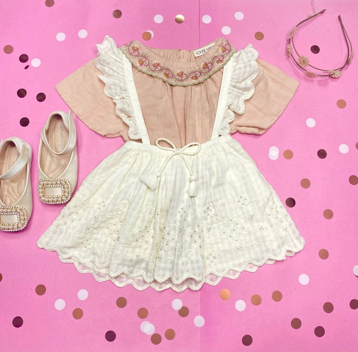 Lace Riola Skirt with Suspenders - Elegant Vintage Style Skirt for Women | Perfect for Weddings, Parties, and Casual Outfits