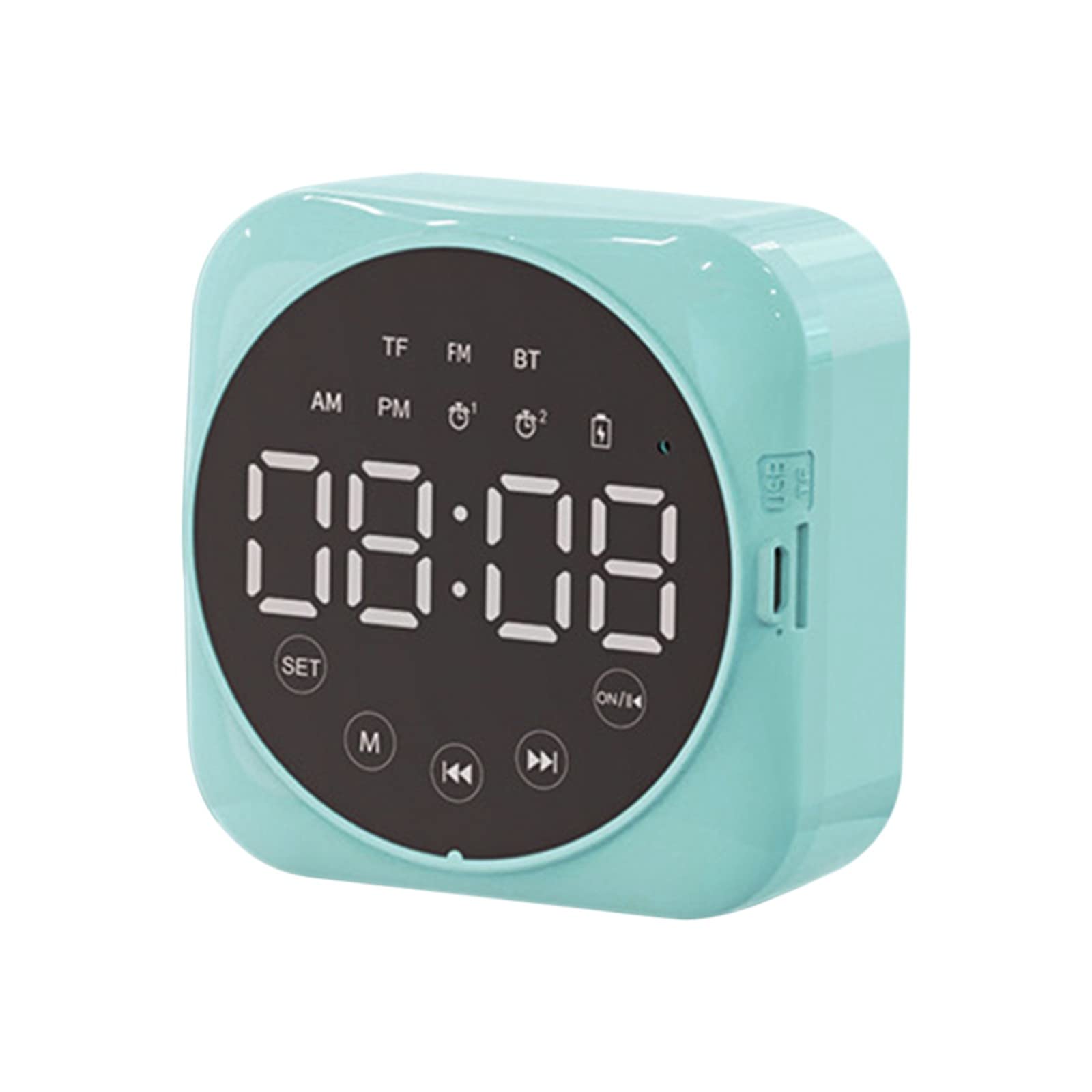 Wireless LED Mirror Digital Alarm Clock with Bluetooth Speaker - Large Time Display, FM Radio, Subwoofer & Music Player for Bedroom, Office, Travel (Black) - Perfect for Waking Up, Relaxing & Enjoying Music