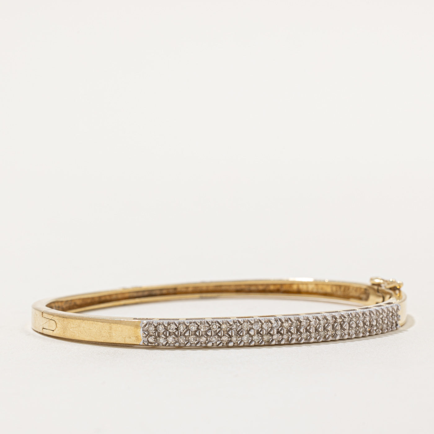 Elegant 0.50ctw Double Row Diamond Bangle Bracelet for Women | 8mm Width | Perfect for Weddings, Anniversaries & Special Occasions