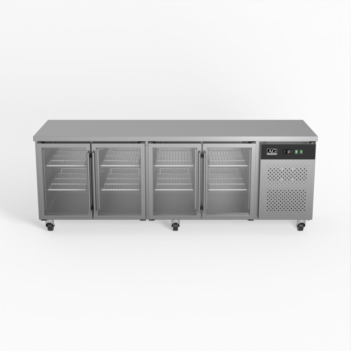AG 4 Glass Door Commercial Worktop Refrigerator - Under Counter Fridge for Restaurants, Bars & Kitchens | Perfect for Food Storage & Beverage Cooling