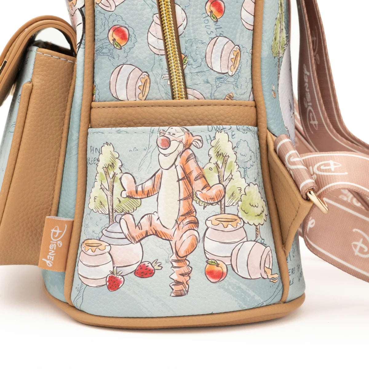 Eeyore and Friends Vegan Leather Mini Backpack for Women - Cute Disney Winnie The Pooh Character Small Crossbody Purse - Perfect for Theme Parks, Travel, and Everyday Use