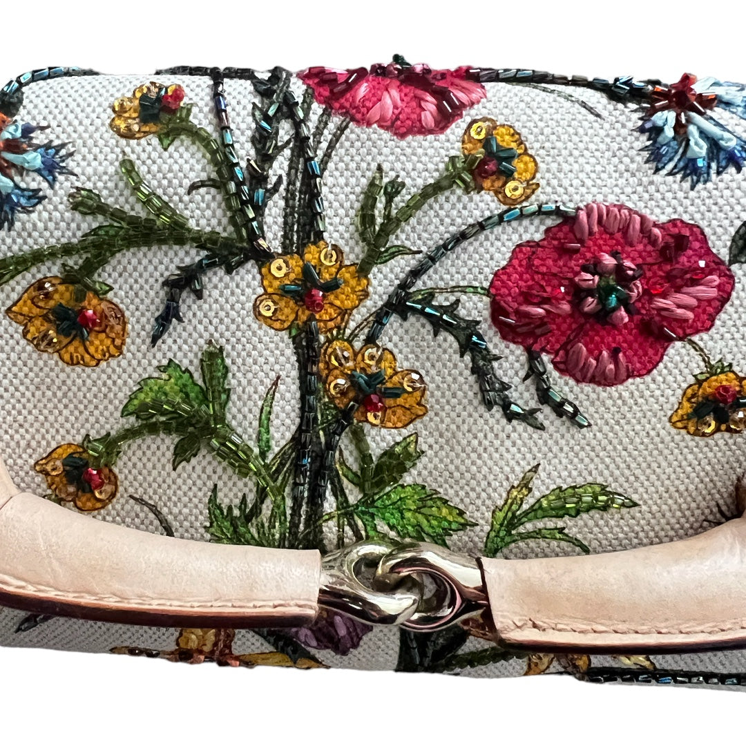 Gucci Beaded Floral Horsebit Chain Bag - Luxury Designer Crossbody Purse for Women, Perfect for Parties, Weddings & Evening Events