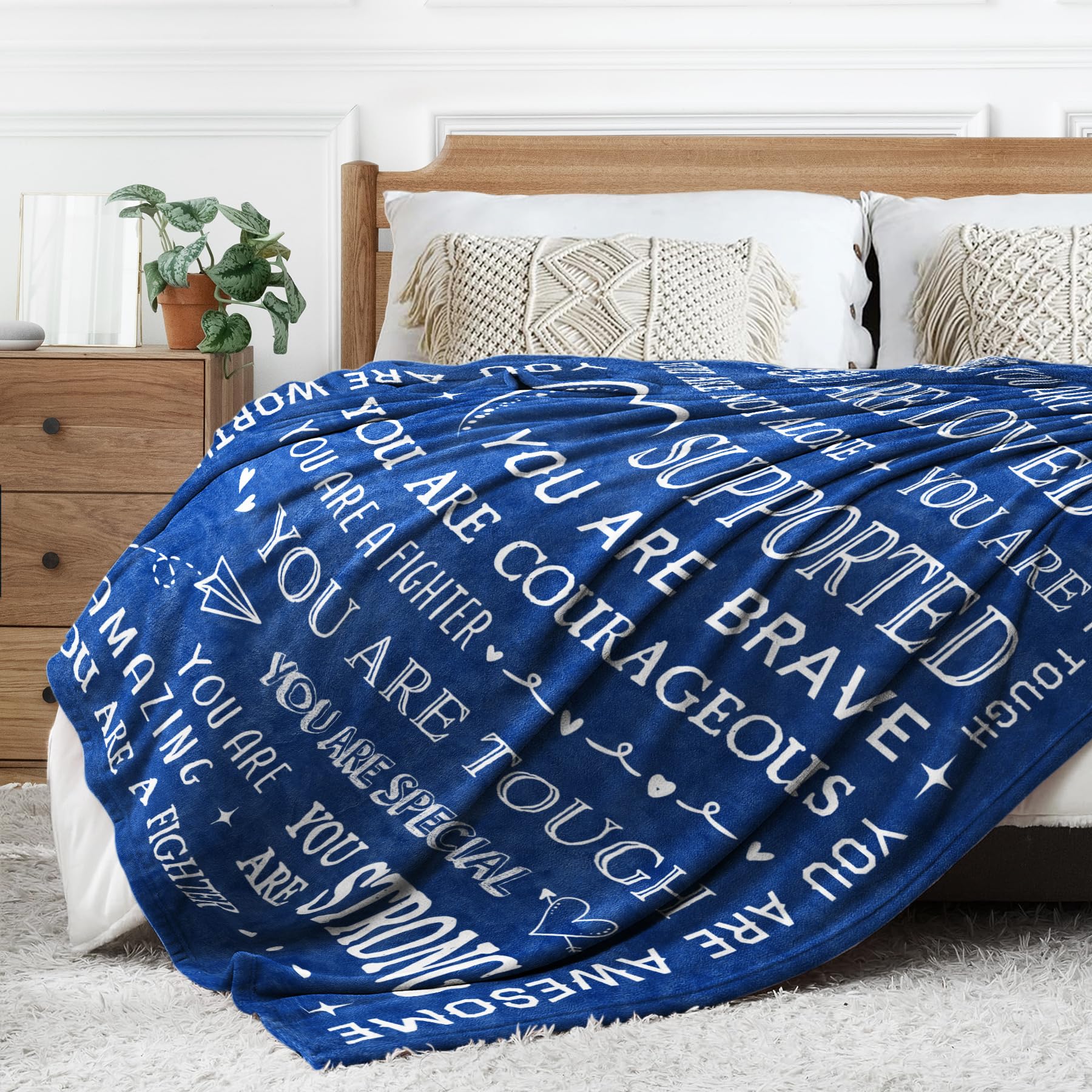 Soft & Cozy SteadStyle Blanket - Best Get Well Gift for Women & Men, 60'' x 50'' Inspirational Blanket for Recovery After Surgery, Perfect Thinking of You Present for Mom, Friend, Sister or Coworker - Ideal for Comfort at Home, Hospital Stay or Relaxing on the Couch