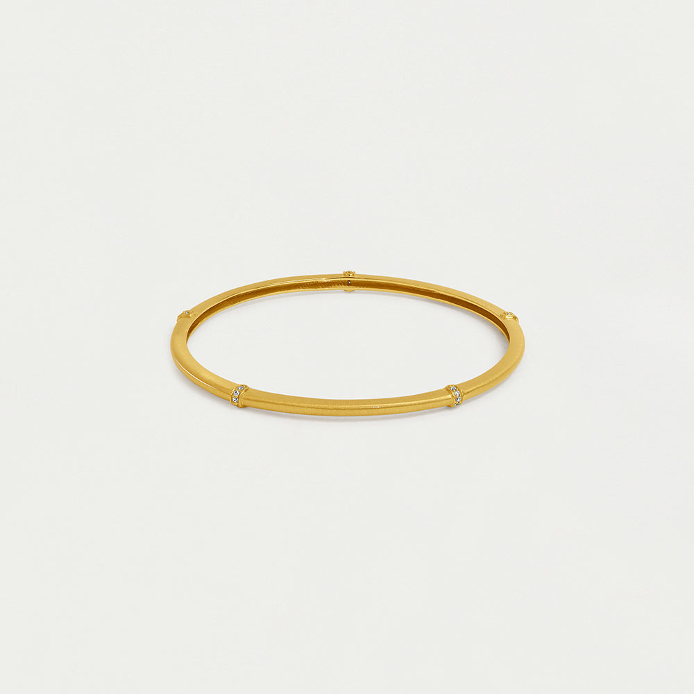 Colette Pave Bangle Bracelet in Gold - Elegant 14K Gold Plated Cubic Zirconia Bracelet for Women, Perfect for Wedding, Party & Everyday Wear