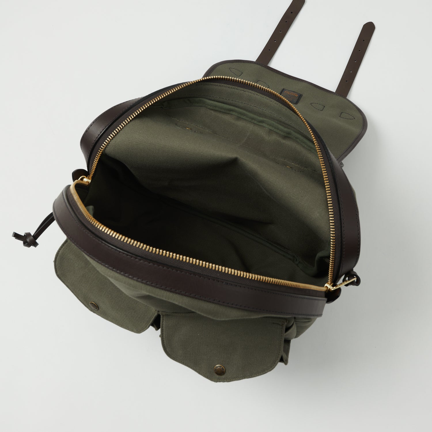 Filson Rugged Twill Rucksack Backpack - Durable Otter Green Outdoor Hiking & Travel Daypack for Men & Women