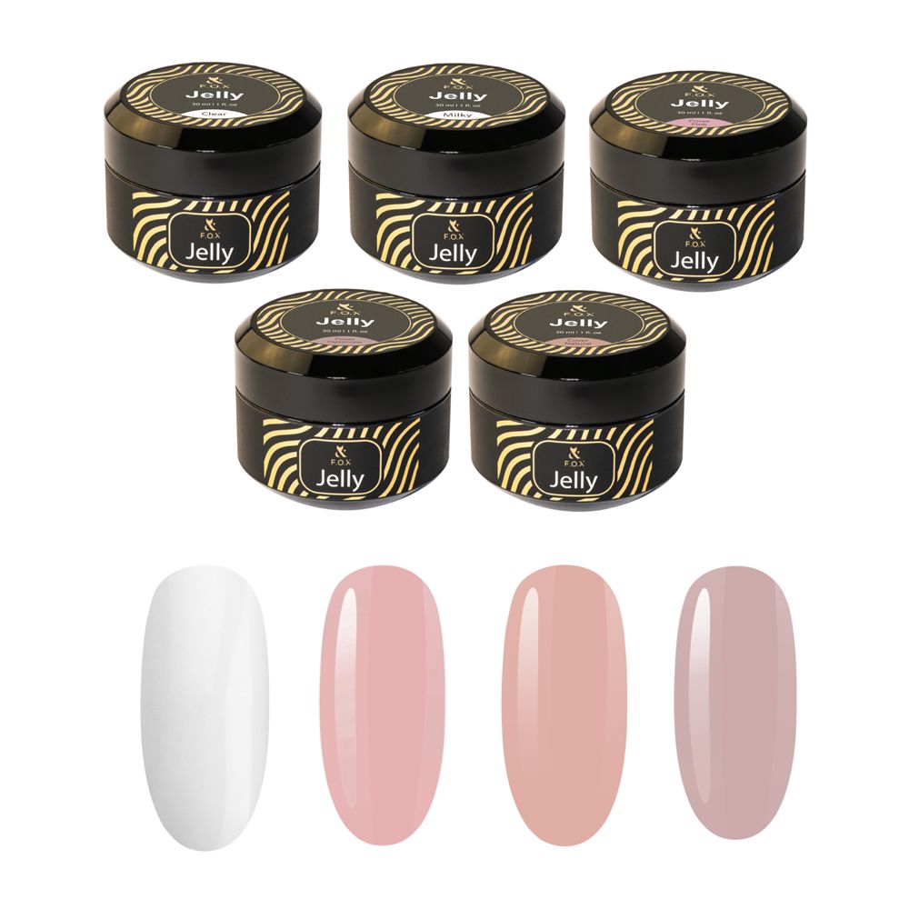 F.O.X Jelly Gel Set of 5 (30ml) - Hydrating Face Moisturizer for Dry Skin, Natural Skincare Gift Set - Perfect for Daily Use, Travel & Spa Days