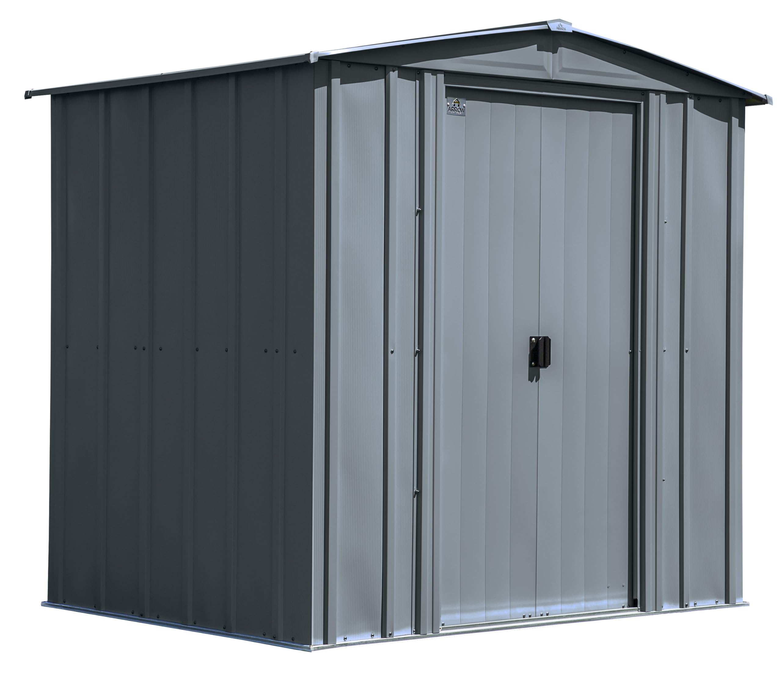 Arrow Classic Steel Storage Shed 6x5 ft, Outdoor Garden Shed with Lockable Doors, Charcoal Gray - Perfect for Backyard, Patio & Lawn Equipment Storage