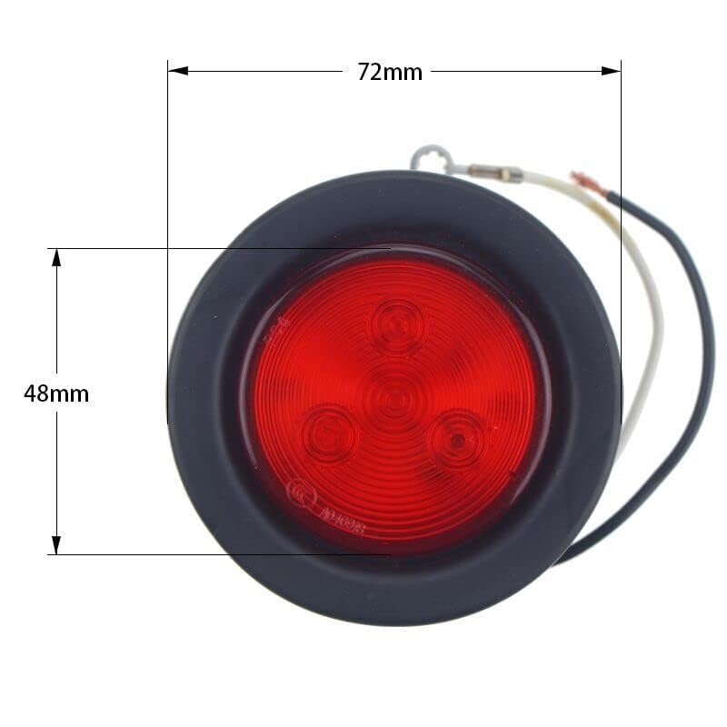 30pcs 2 Inch Round LED Trailer Lights - 12V 4 High Brightness Waterproof Side Marker Lights with Grommet & Plug+Play 2 Pin Connector for Trucks, Trailers, RVs, Campers (10 Red + 20 Amber) - Perfect for Night Driving Safety & Vehicle Visibility