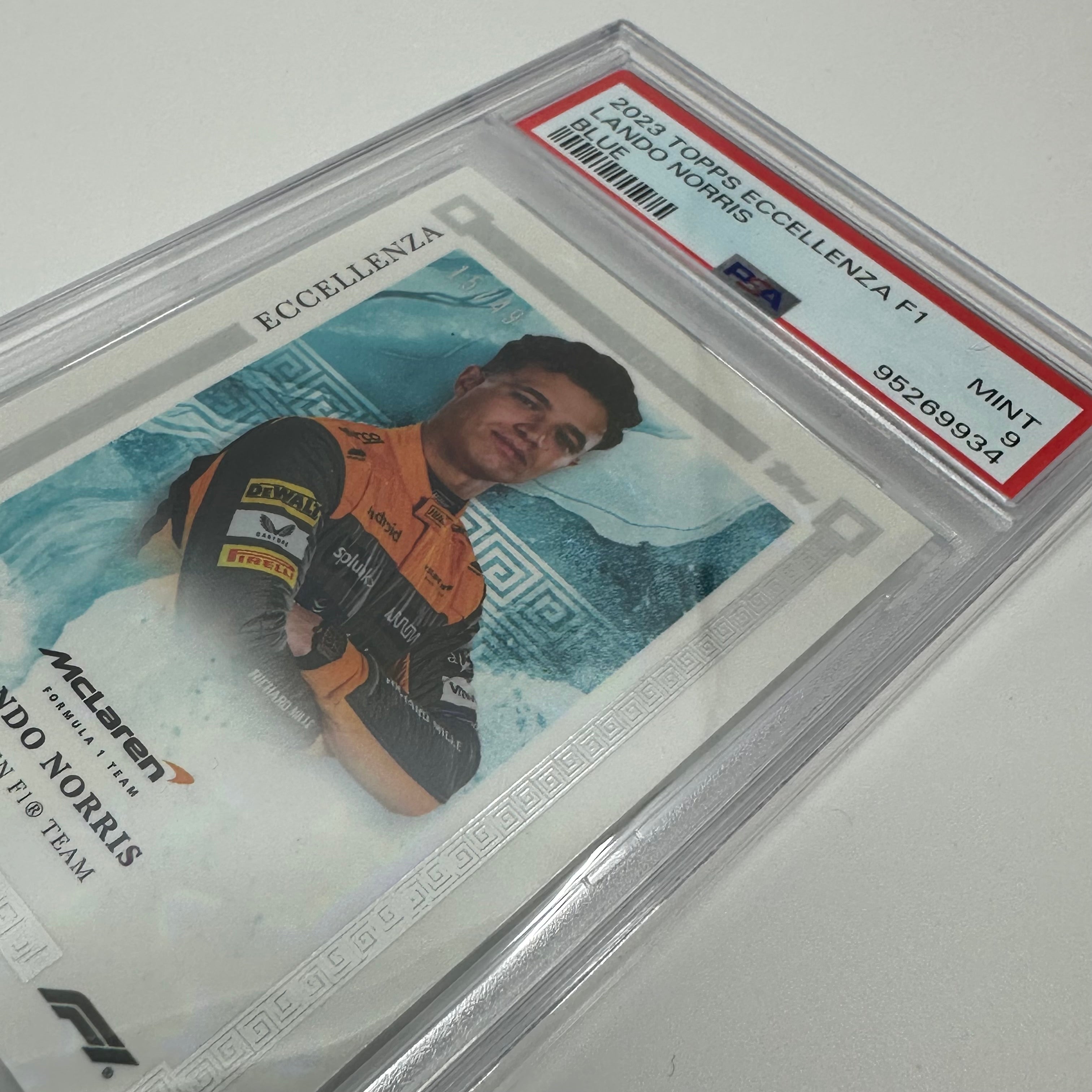 2023 Topps Eccellenza Lando Norris Blue Parallel PSA 9 Gem Mint /49 - Rare Racing Driver Trading Card for Collectors & F1 Fans