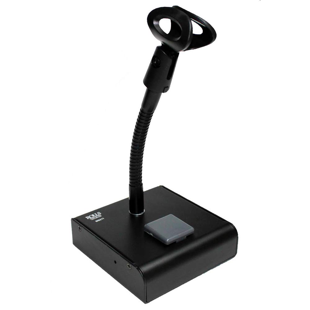 Professional Desktop Microphone Stand with Adjustable Gooseneck & Mic Clip - Perfect for Podcasting, Gaming, Streaming & Voice Recording (PTT/PTM Compatible)