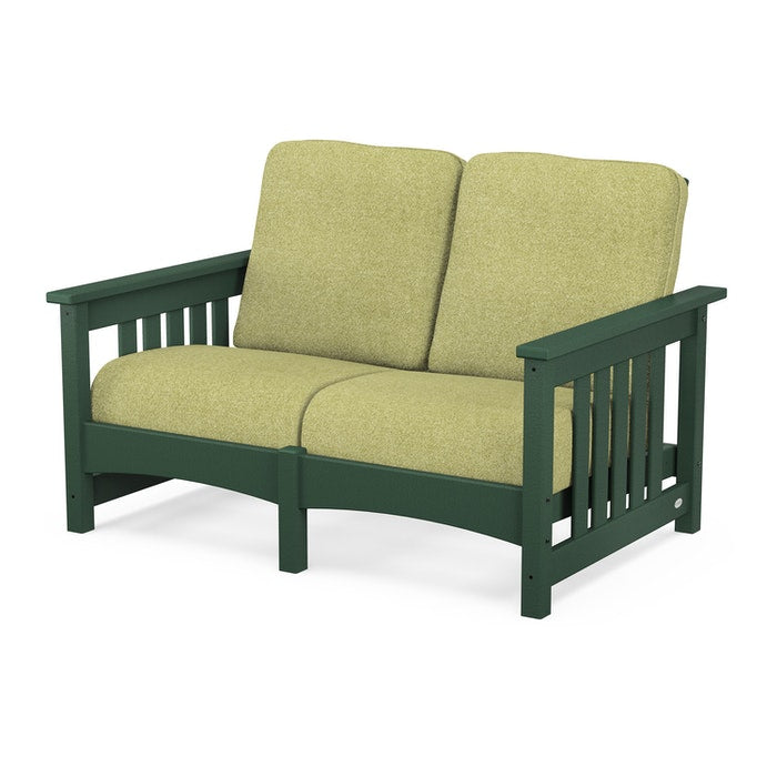 POLYWOOD Mission Settee - Durable Outdoor Patio Furniture Set with Weather-Resistant HDPE Material - Perfect for Garden, Poolside, and Backyard Relaxation