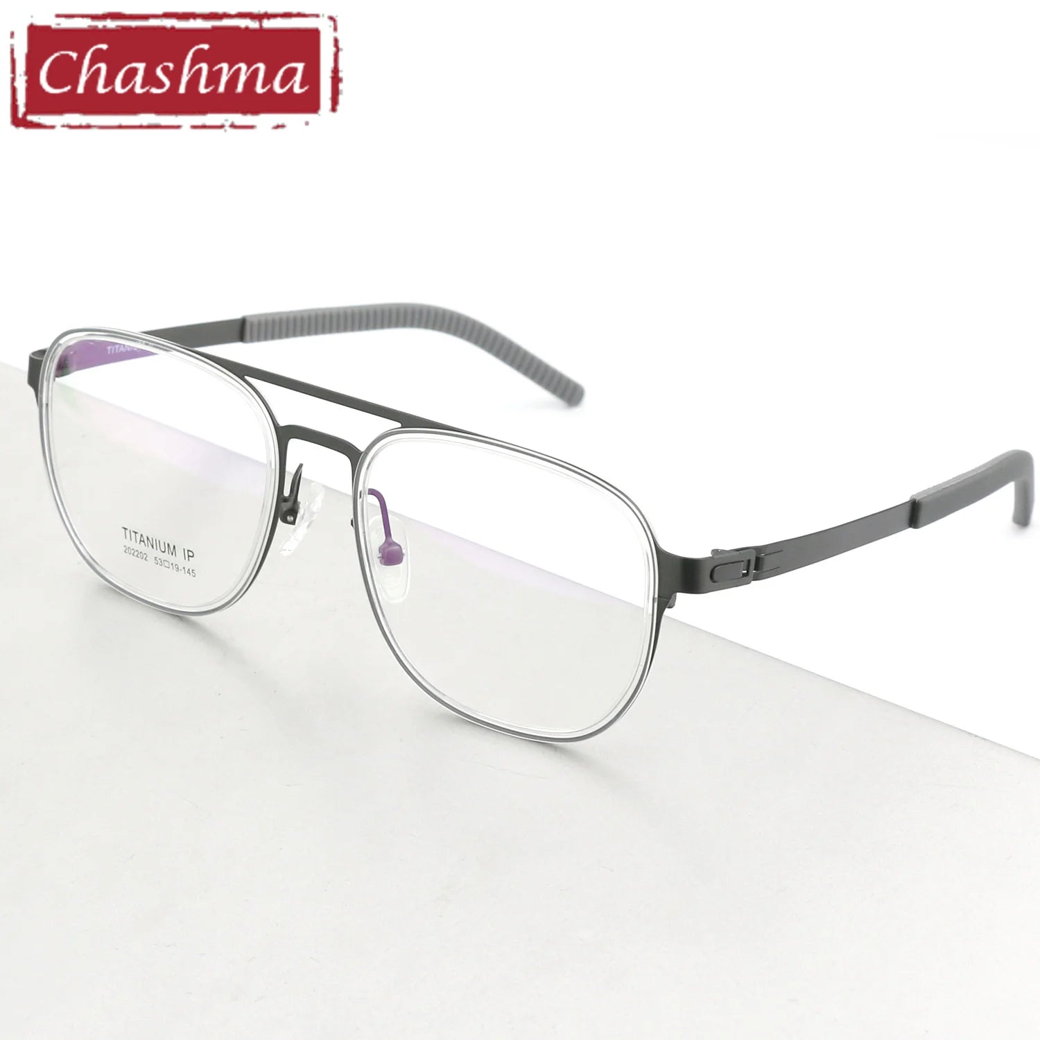 Unisex Titanium Square Full Rim Double Bridge Eyeglasses 4422 - Stylish & Durable for Work, Reading & Everyday Wear