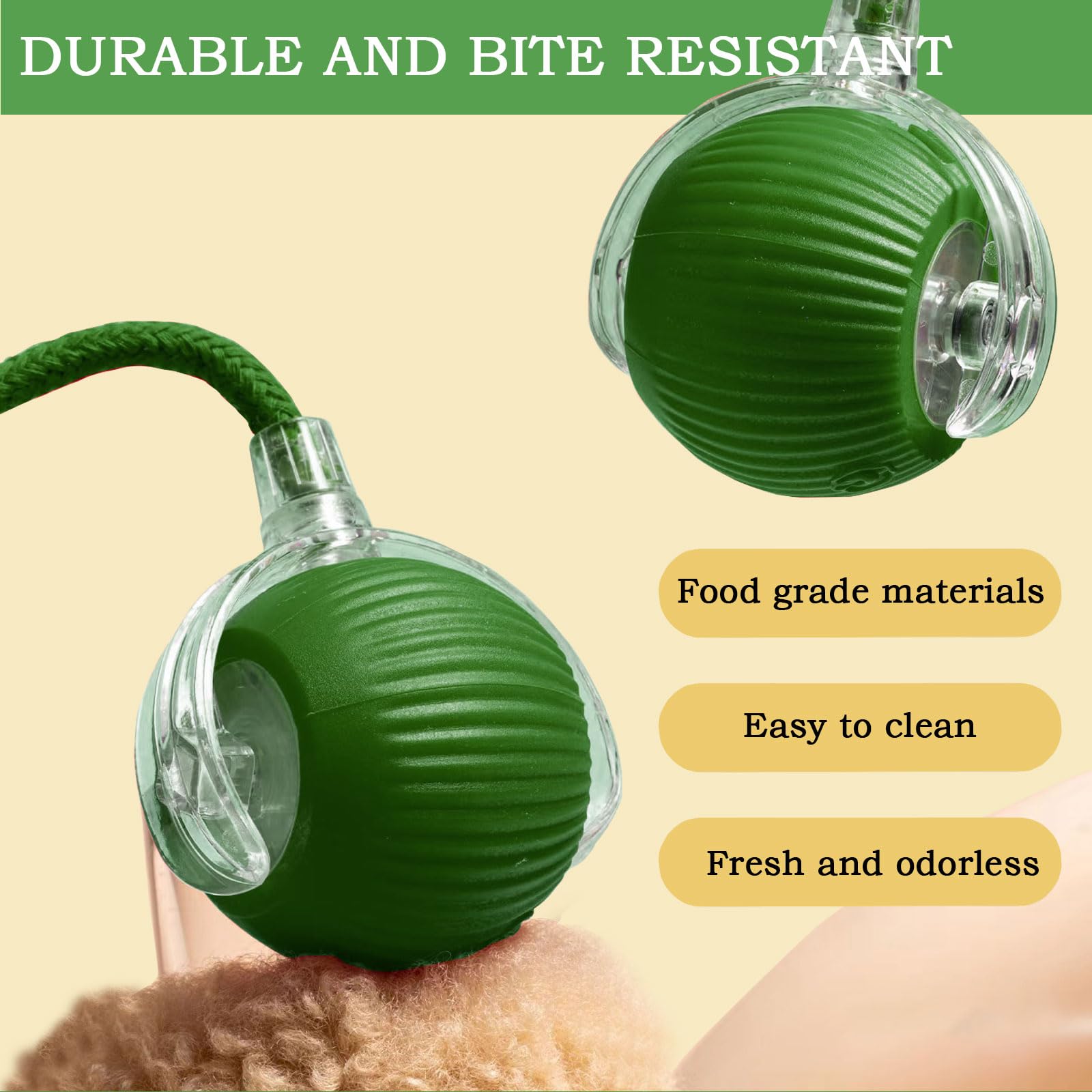 Interactive Cat & Dog Toy - Automatic Rolling Ball with Smart Dodge Technology - Electric Pet Play Ball for Cats & Dogs - Green - Perfect for Indoor Play & Exercise