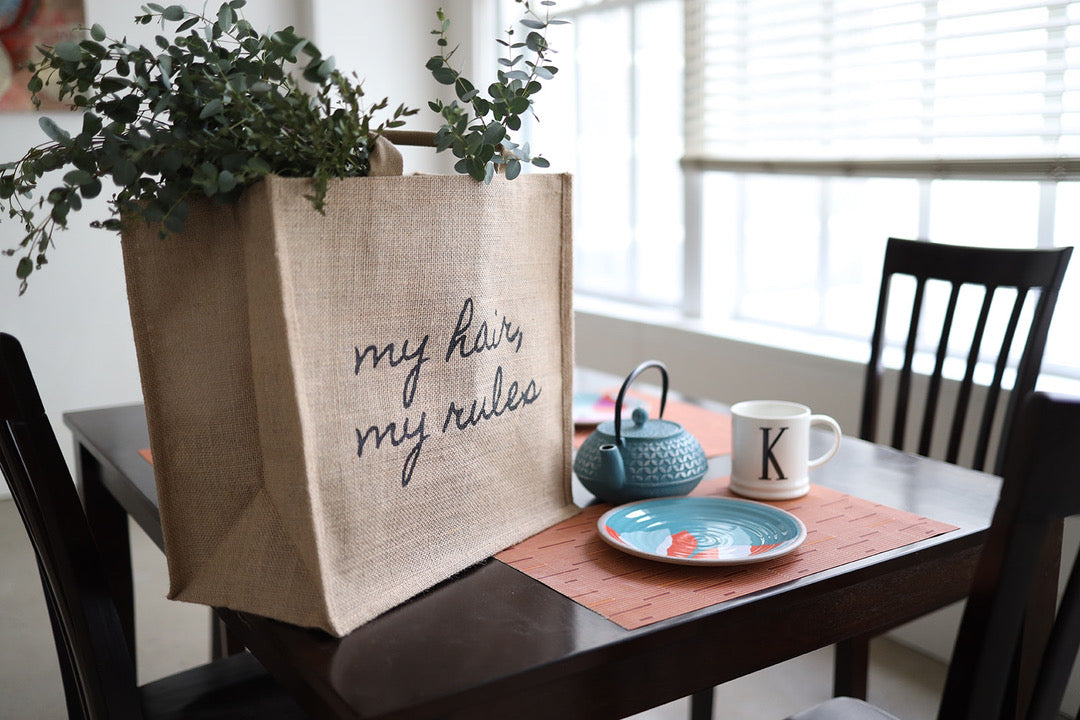 My Hair, My Rules Tote Bag - Stylish Cotton Canvas Shoulder Bag for Women - Perfect for Shopping, Beach, Work & Everyday Use