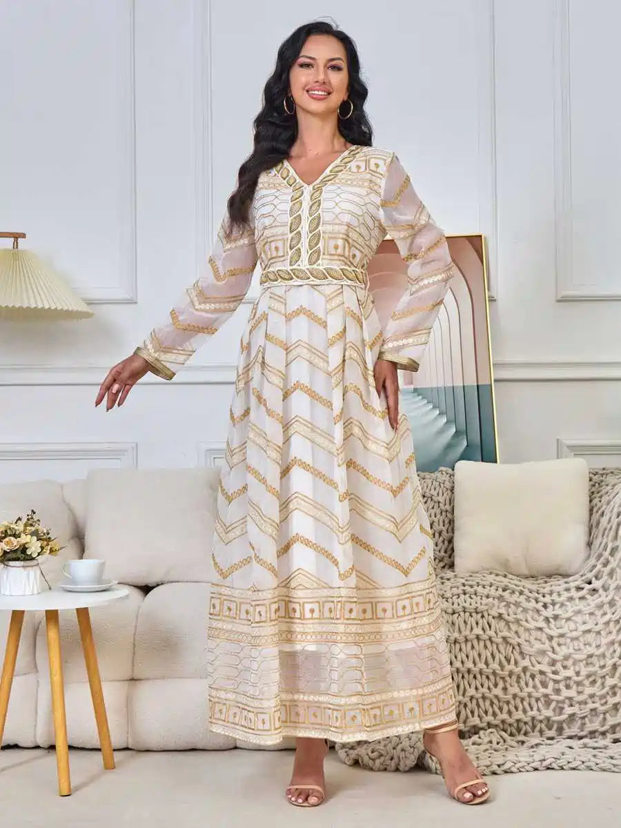 Elegant Eid Embroidery Caftan Dress for Women - Party & Wedding Guest Outfit - Moroccan Kaftan #25203 | Perfect for Special Occasions, Festivals and Evening Events