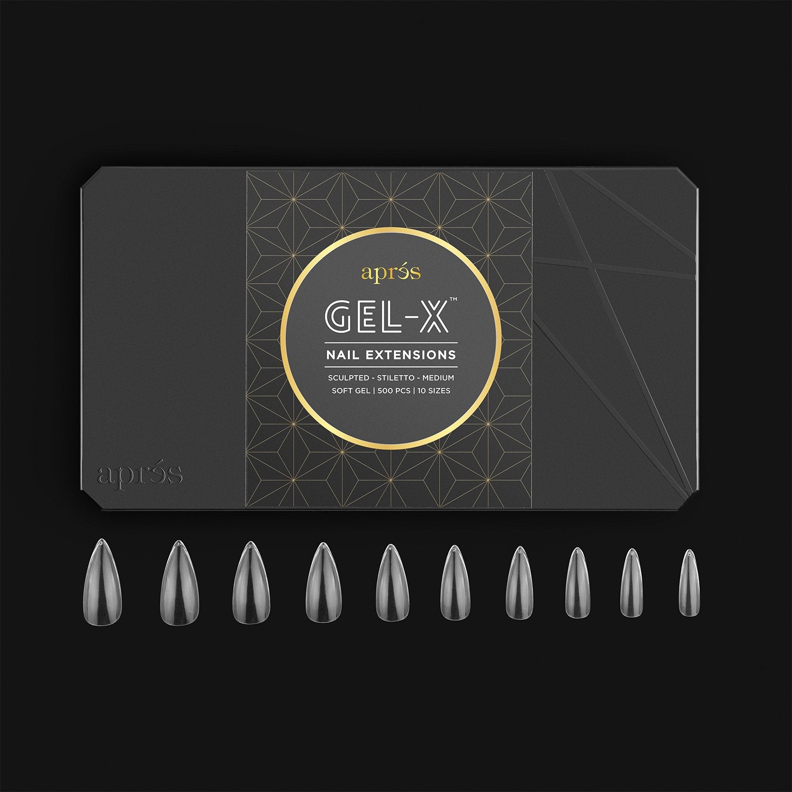Apres Gel X Nail Extension System - Sculpted Stiletto Medium 500 Tips for Professional Salon & DIY Manicures at Home