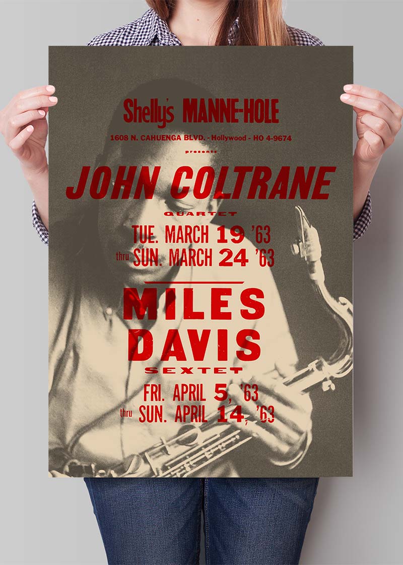 John Coltrane & Miles Davis Vintage Jazz Music Poster Print - Perfect for Home, Office & Music Room Decor