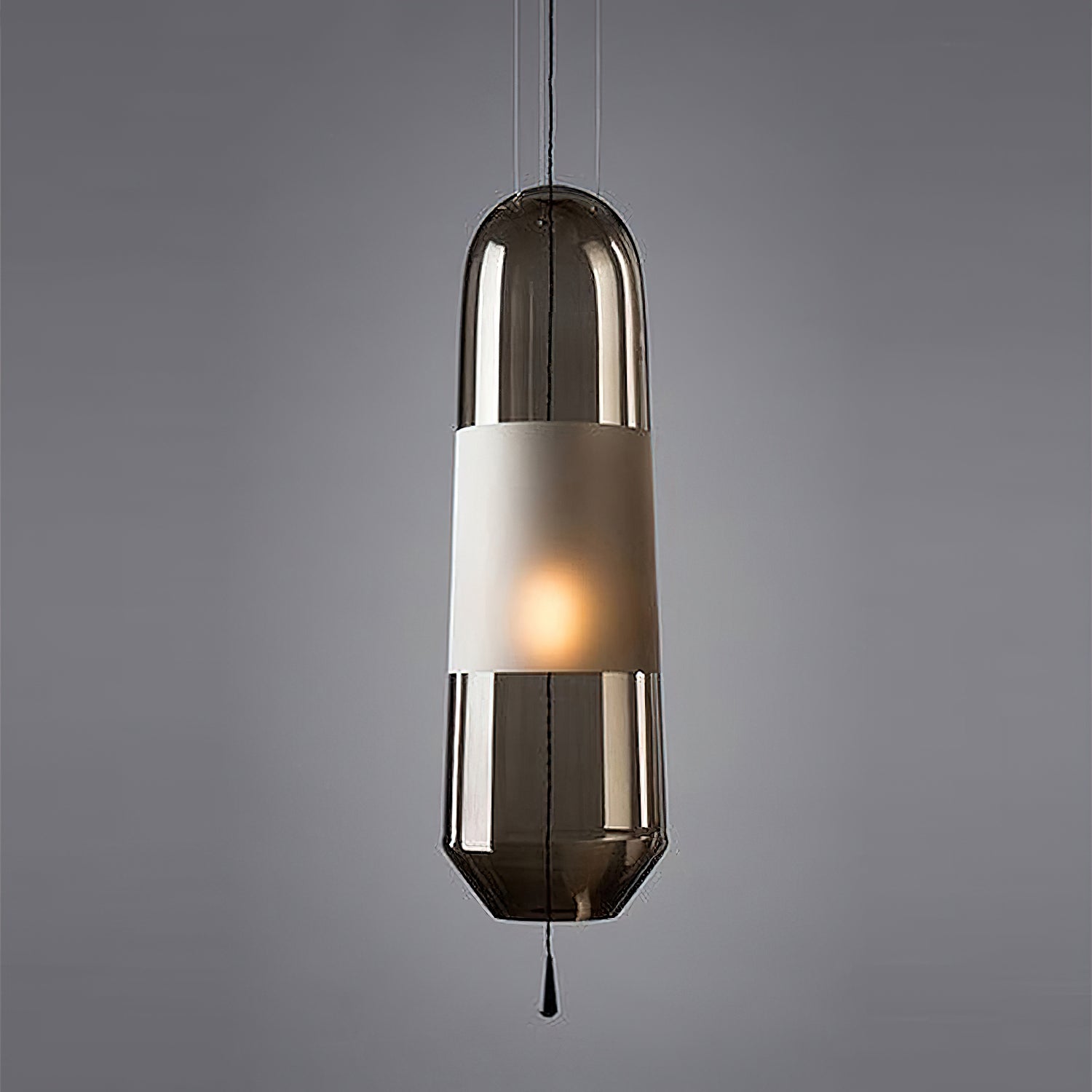 Modern Glass Pendant Light with Capsule Design - Elegant Hanging Fixture for Kitchen Island, Dining Room, or Bedroom Lighting