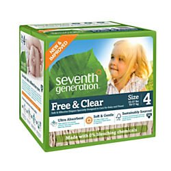 Seventh Generation Baby Diapers - Premium Eco-Friendly Disposable Diapers for Sensitive Skin | Hypoallergenic, Plant-Based & Chlorine-Free | Perfect for Newborns, Infants & Toddlers | Day & Night Use, Home & Travel Friendly