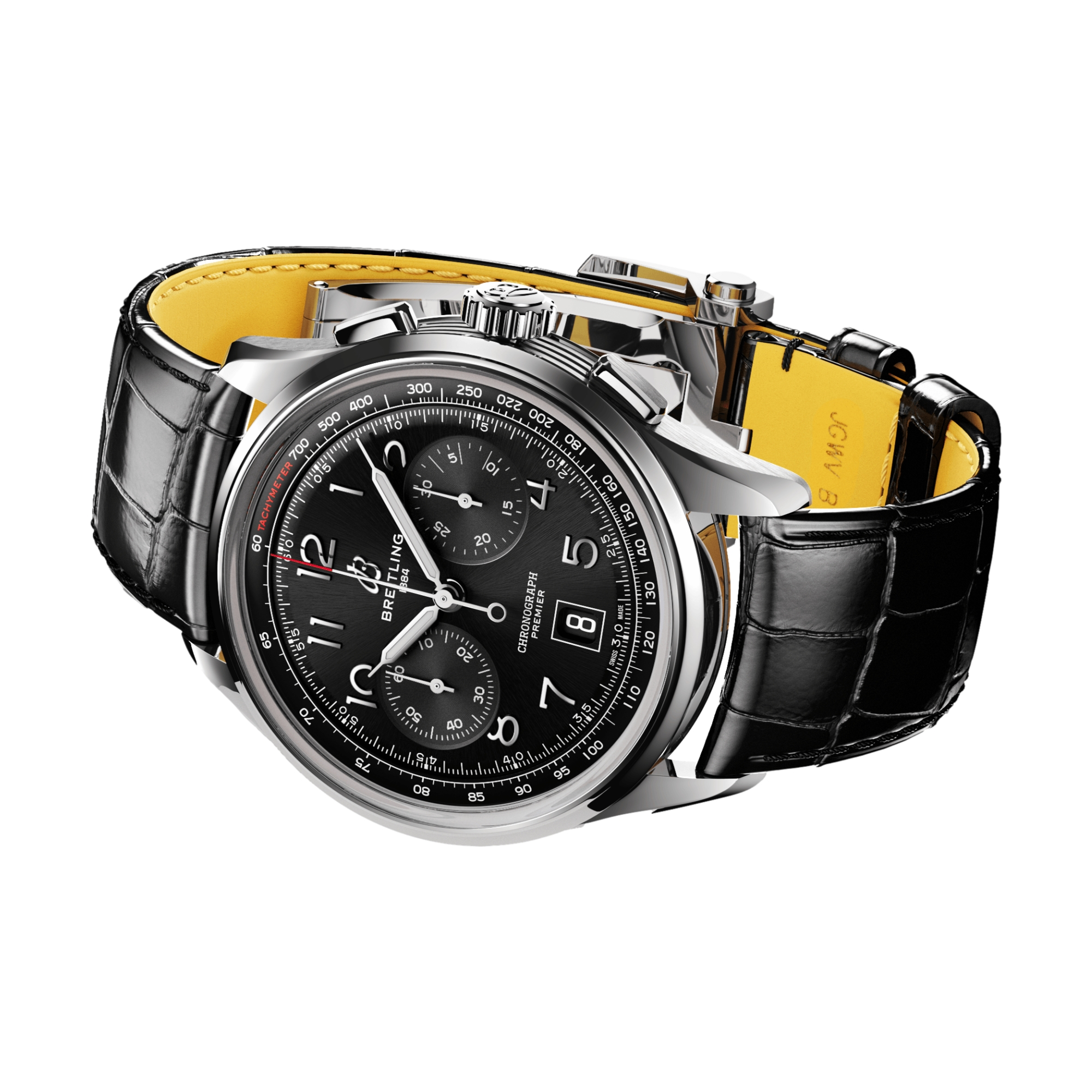 Premier B01 Chronograph 42mm Black Leather Strap Watch - Perfect for Business Meetings & Formal Occasions
