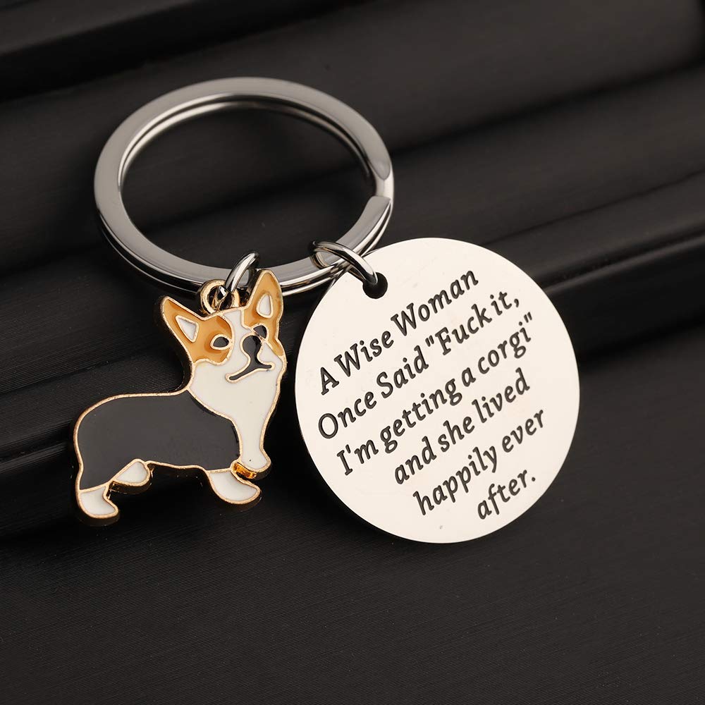 Cute Corgi Keychain Gift for Women - Perfect for Dog Lovers, Corgi Moms & Fun Sayings Like 'Fuck It I'm Getting a Corgi' - Great for Keychains, Bags & Everyday Carry