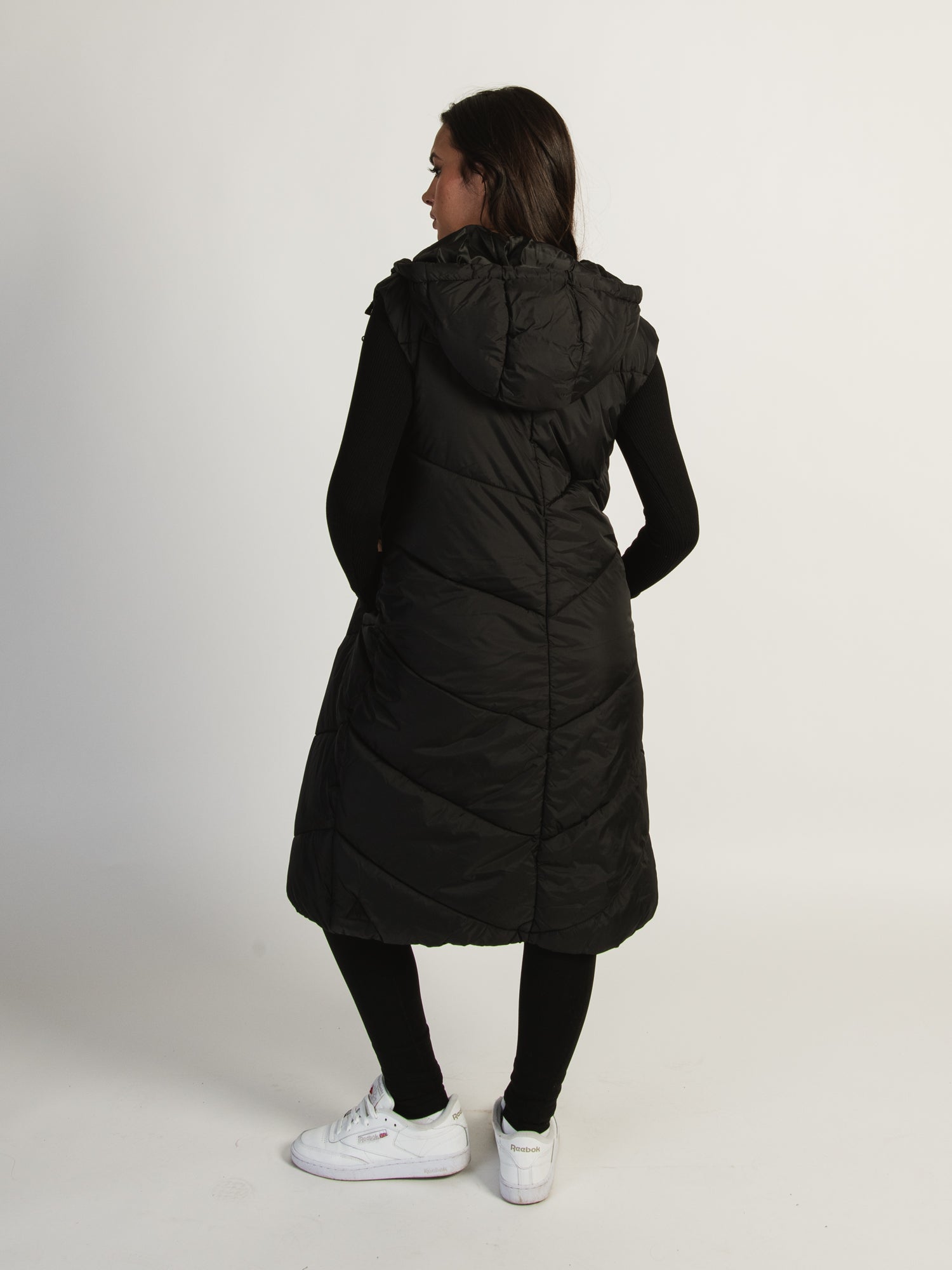 B.YOUNG BOMINA Long Hooded Puffer Vest for Women - Winter Warm Quilted Jacket for Outdoor Activities, Hiking & Casual Wear