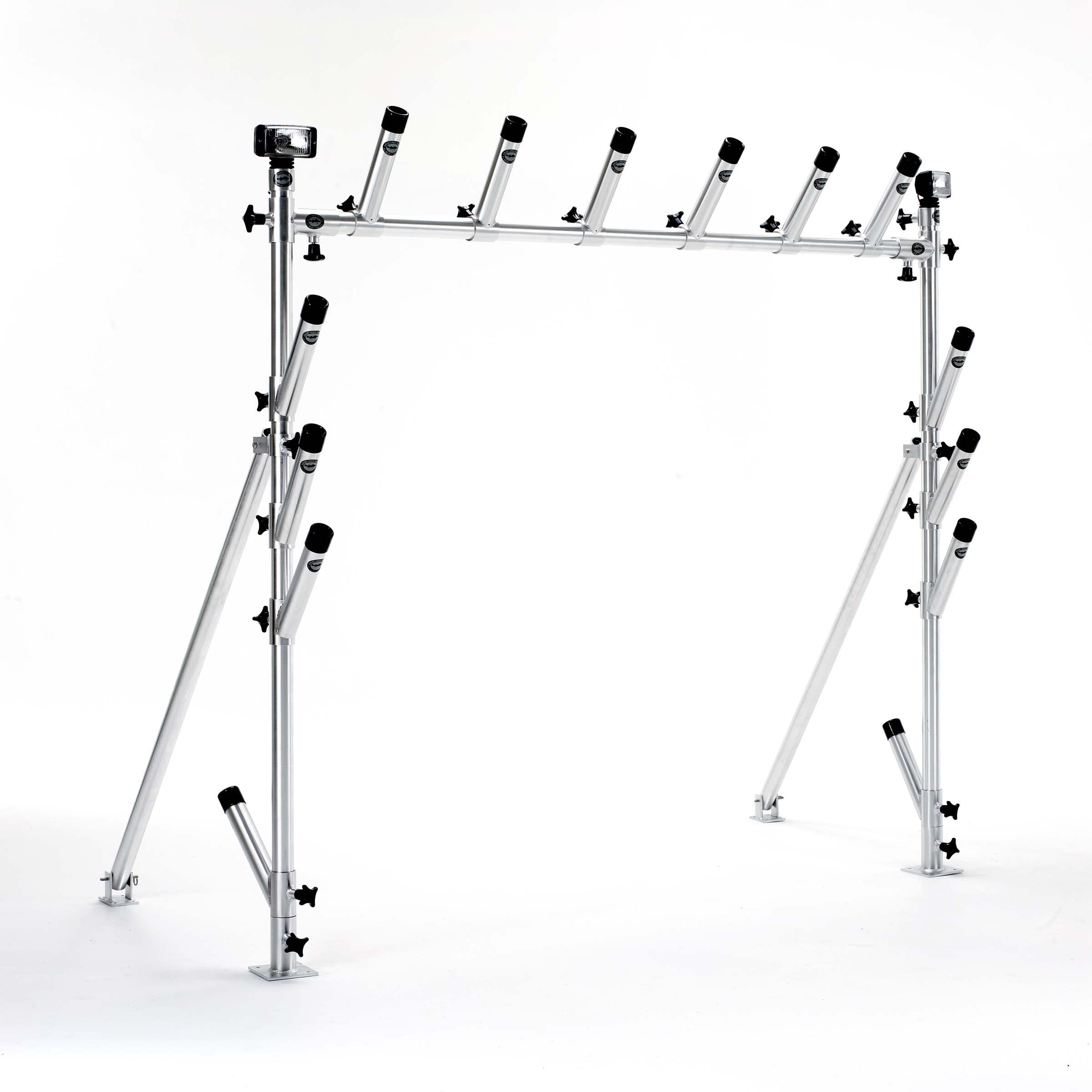**Heavy Duty Rocket Launcher & Radar Arch with Rod Holder Storage - Marine Fishing Trolling System for Boats & Yachts | Perfect for Offshore Fishing & Water Sports**