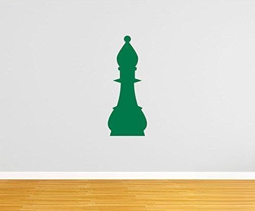 35 Inch Green Bishop Chess Piece Vinyl Wall Decal - Unique Home Decor for Game Room, Office, or Nursery | Perfect for Chess Lovers & Interior Design