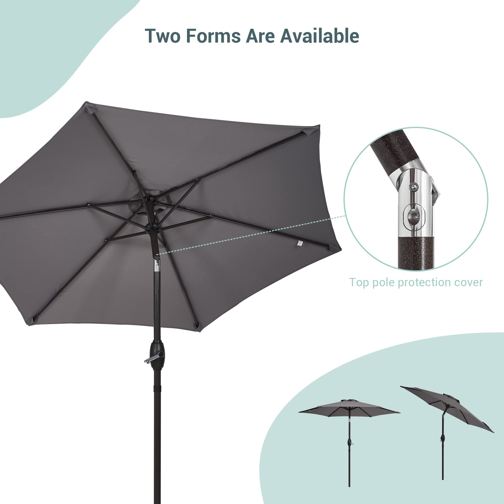 Best Outdoor Patio Umbrella - Heavy Duty Market Umbrella for Garden, Poolside, and Restaurant Use - UV Protection & Wind Resistant Design