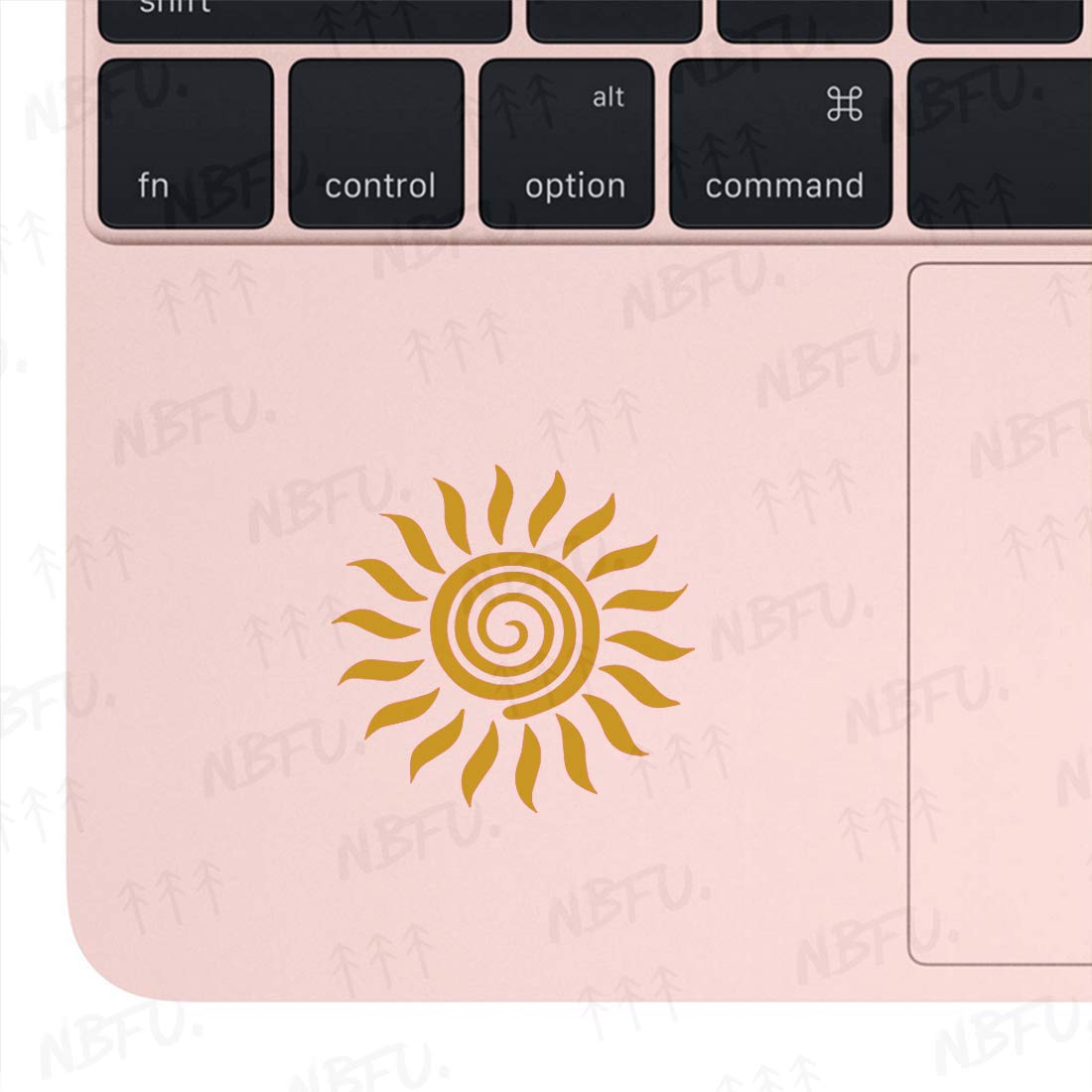 Premium Waterproof Vinyl Decal Stickers Set of 2 - Tribal Sun Metallic Gold Design for Laptop, Phone, Helmet, Car Window, Bumper, Mug, Cup, Door & Wall Decor | Perfect for Personalizing Devices, Home Decor, and Gift Giving