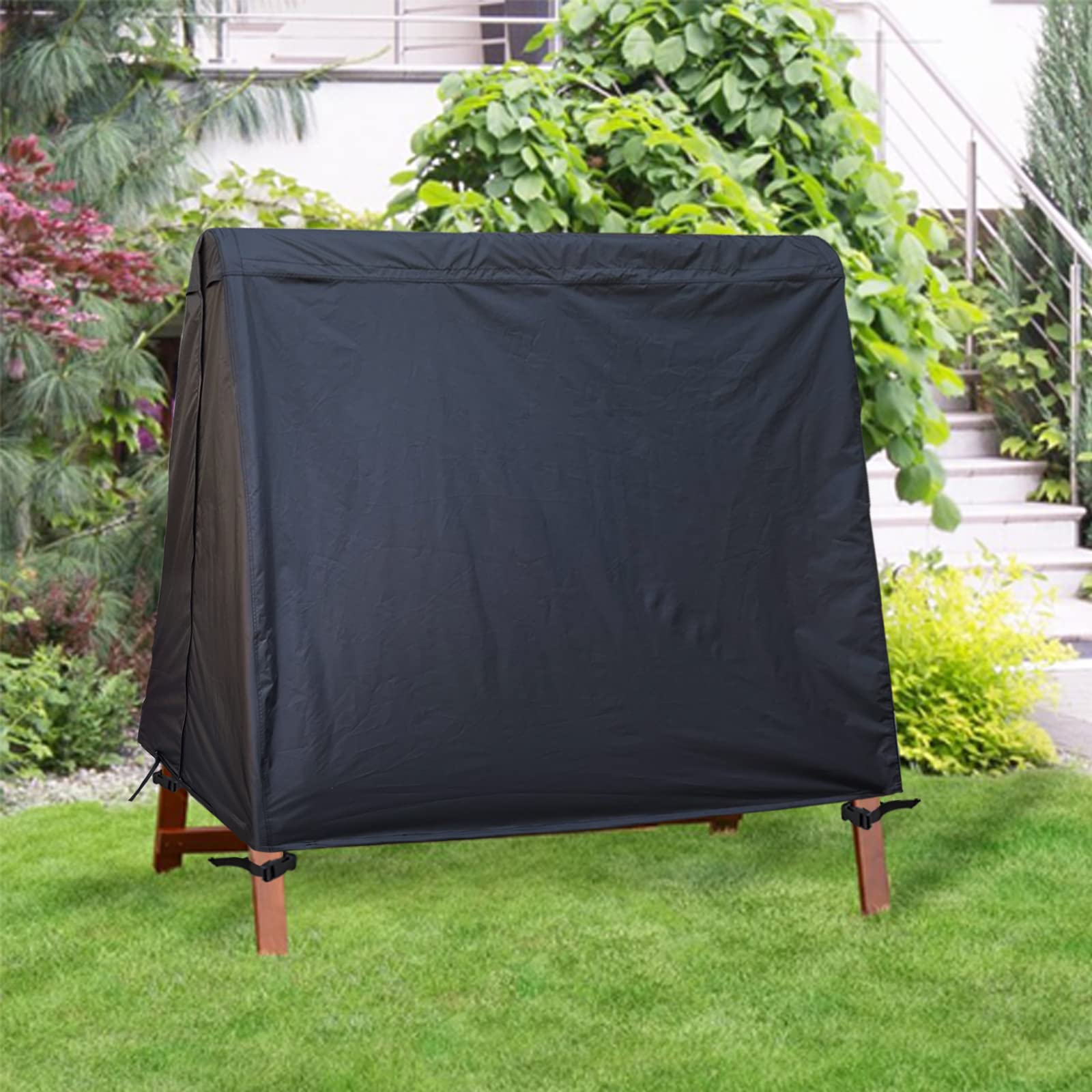 **Waterproof A-Frame Patio Swing Cover - UV Resistant 3-Seat Outdoor Furniture Protector (72x67x55 Inch) for Courtyard, Garden & Backyard Use**