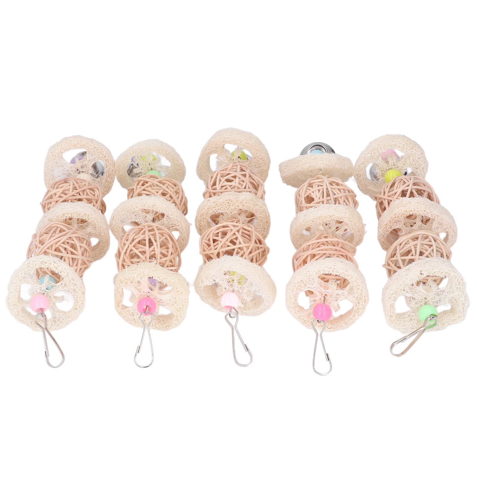 Durable Loofah Chew Toy for Dogs - Bite-Resistant, Bell-Enhanced Pet Chewing Toy with Secure Hook - Perfect for Teething Puppies, Anxiety Relief & Interactive Playtime