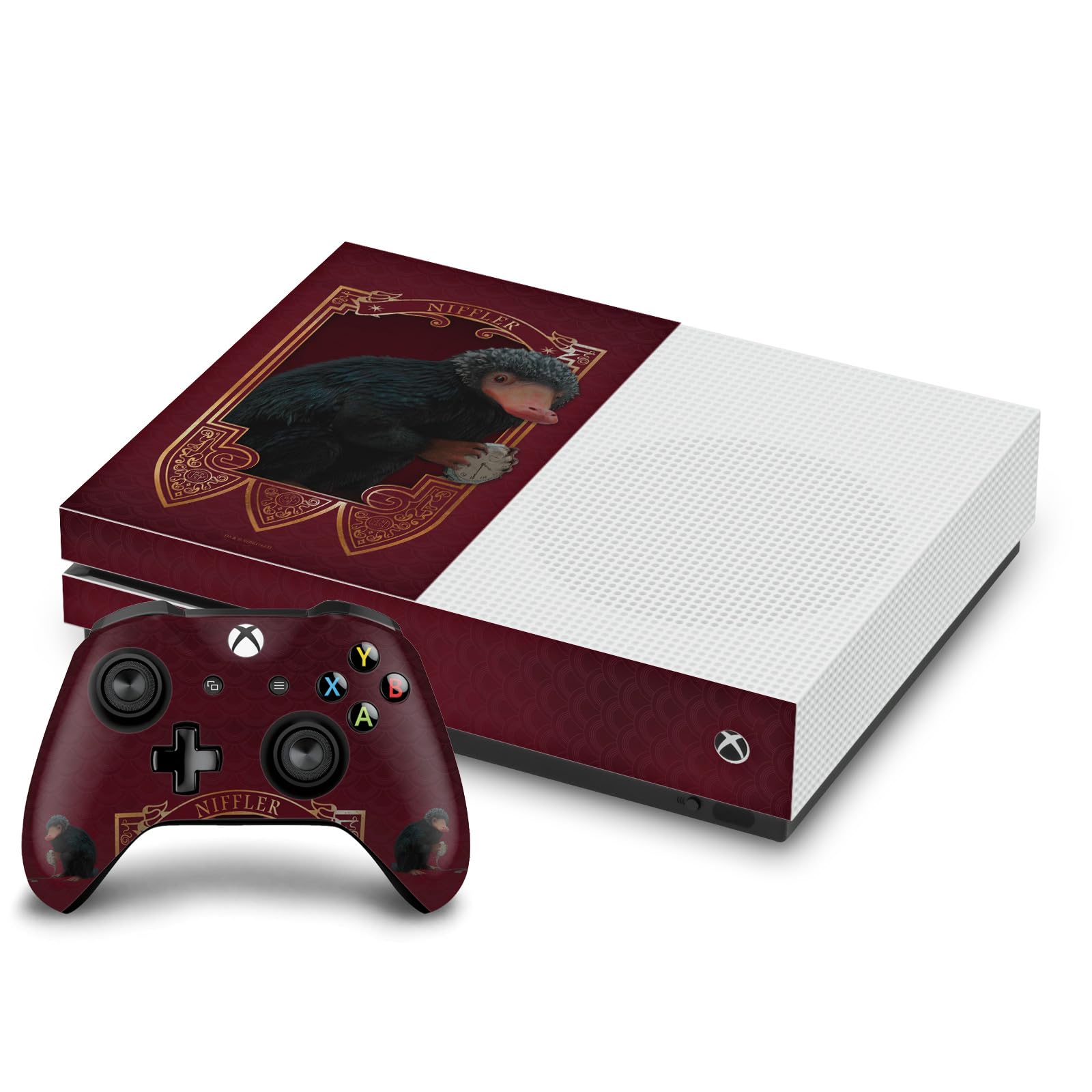 Official Fantastic Beasts Niffler Vinyl Skin Sticker for Xbox One S Console & Controller - Gaming Accessories for Harry Potter Fans | Perfect for Game Nights & Collectors