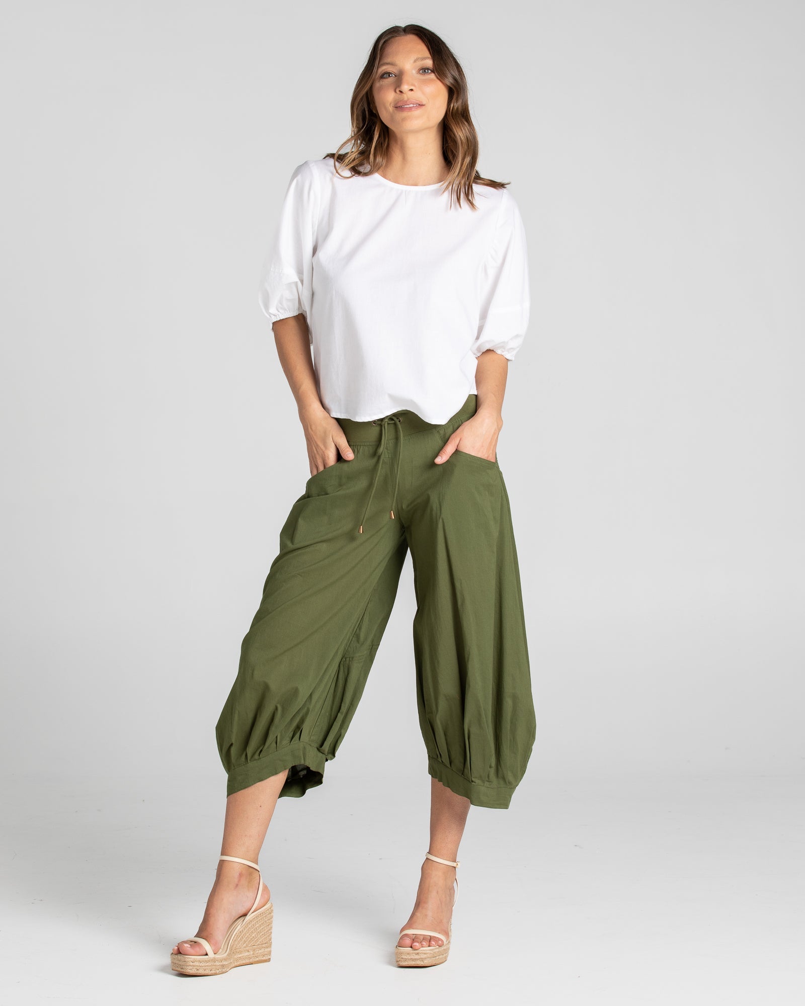 Boom Shankar Guru Pant Khaki - Stylish and Comfortable Yoga Pants for Women | Perfect for Yoga, Meditation, and Lounge Wear
