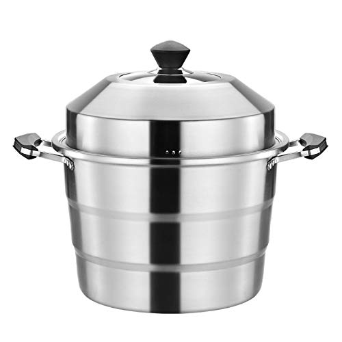 GANFANREN Stainless Steel Double Boiler Soup Pot - 40CM Induction Cooker Compatible Steamer for Cooking, Steaming & Multi-Purpose Kitchen Use - Perfect for Soups, Dumplings & Healthy Meal Prep