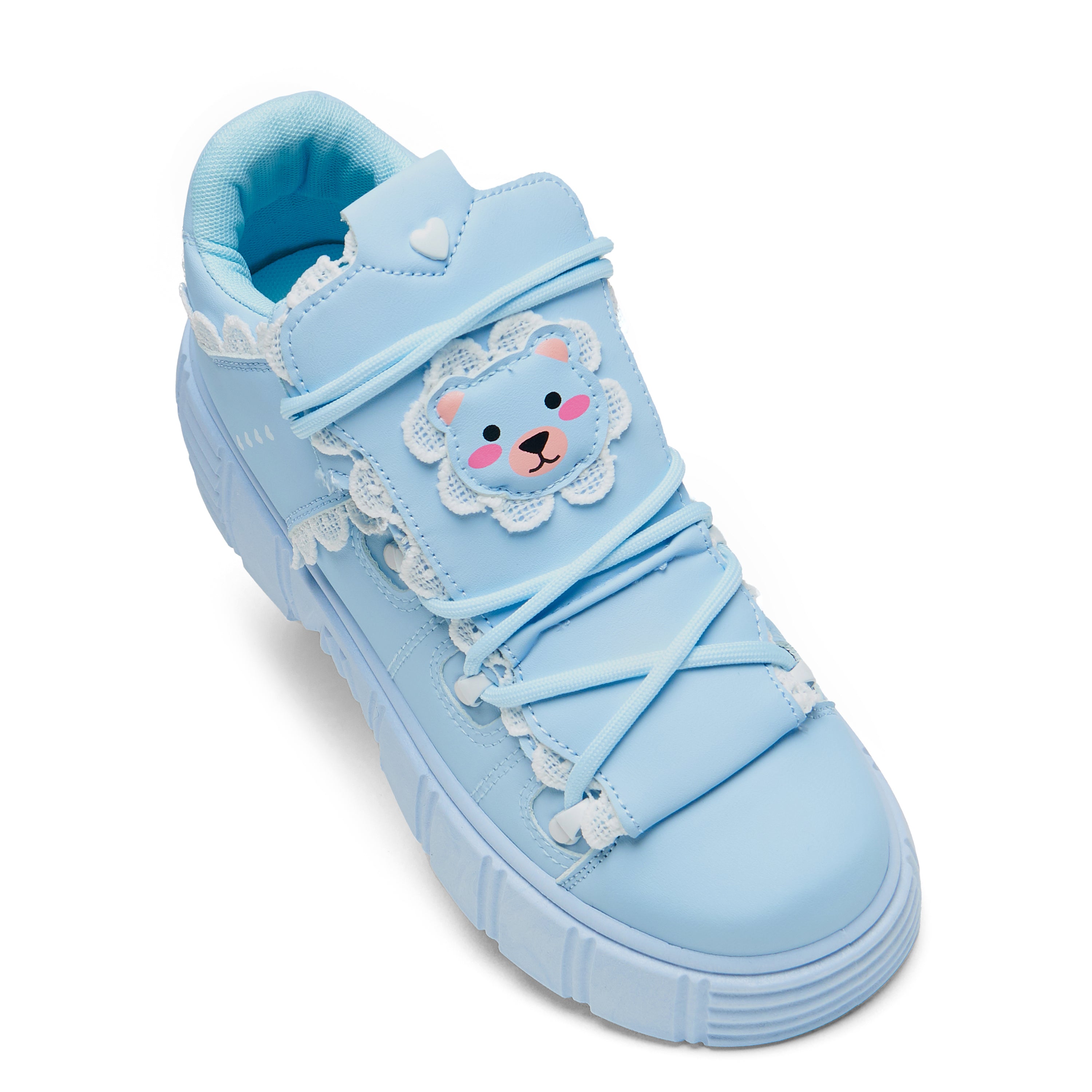 Fanciful Freddo Bear Ruffle Sneakers for Babies - Soft & Stylish Baby Blue Shoes for Newborns & Toddlers - Perfect for Playtime, Photo Shoots & Special Occasions