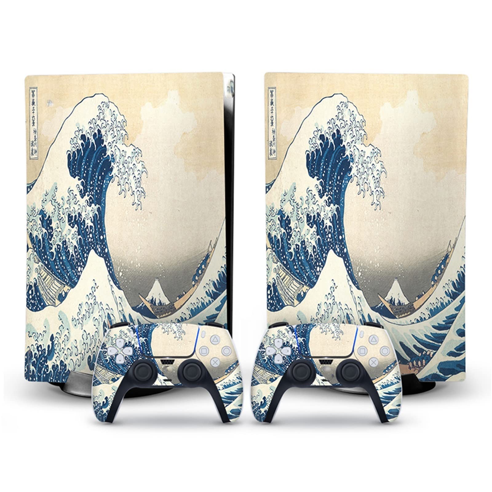 PS5 Disk Edition Console Skin Decal - Vinyl Cover for PlayStation 5 with 2 Controller Wraps | Bubble-Free Application, Scratch-Resistant Protection | Perfect for Gaming Setups & Entertainment Centers